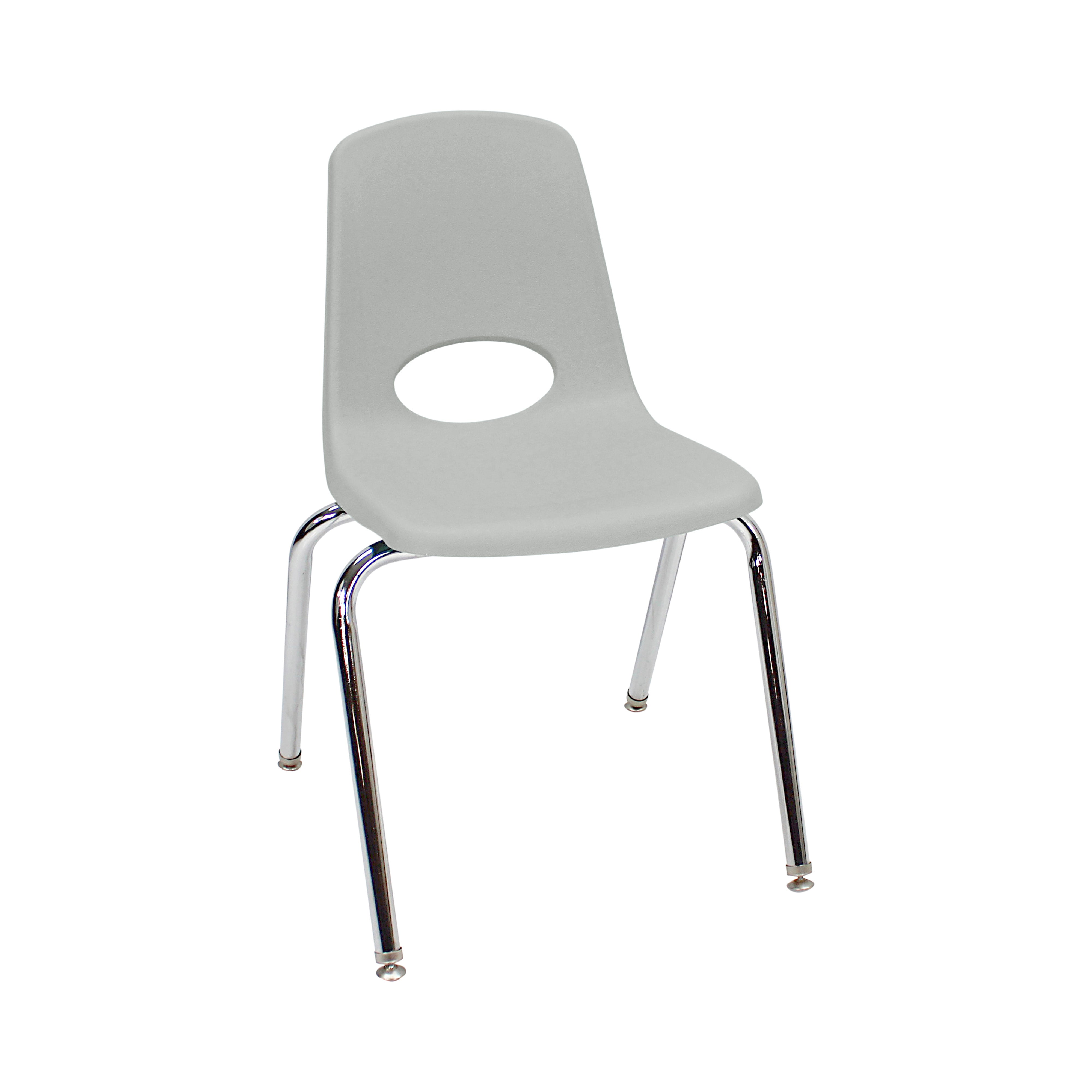 18" Stack Chair with Swivel Glides - Light Gray