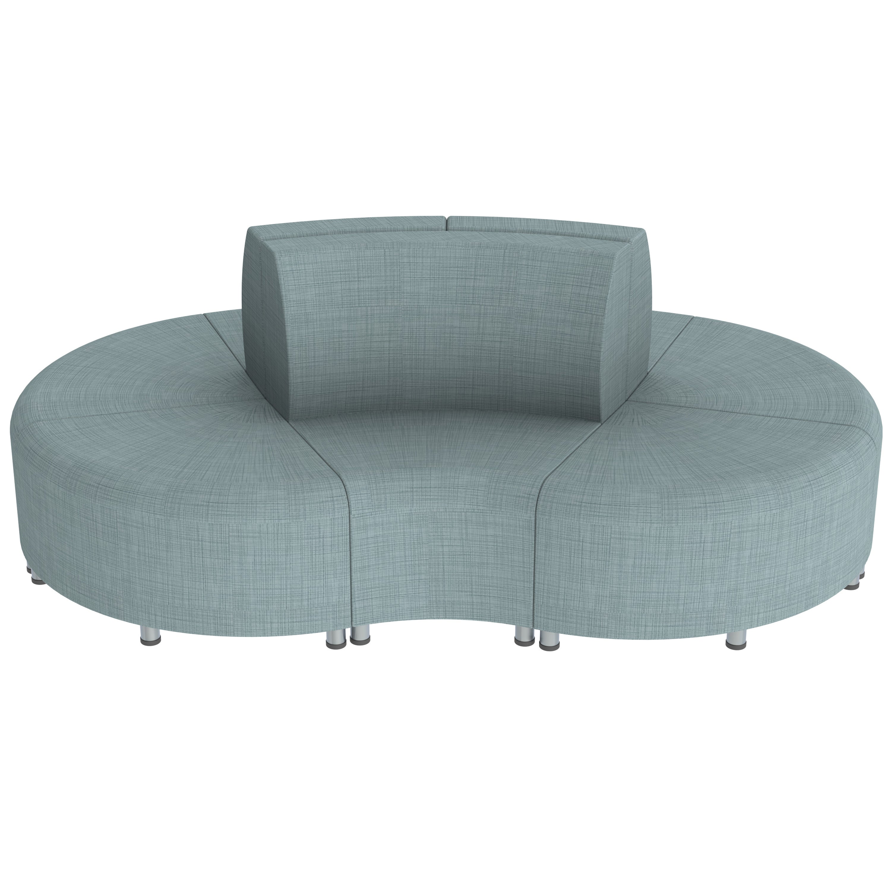 Pro Series Connect Curved Wavelet Seating, 7-Piece Set - Sky Blue Crosshatch