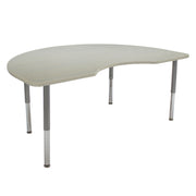 48" x 72" Kidney La Madera Activity Table with Adjustable Super Legs - Asian Sand/Silver