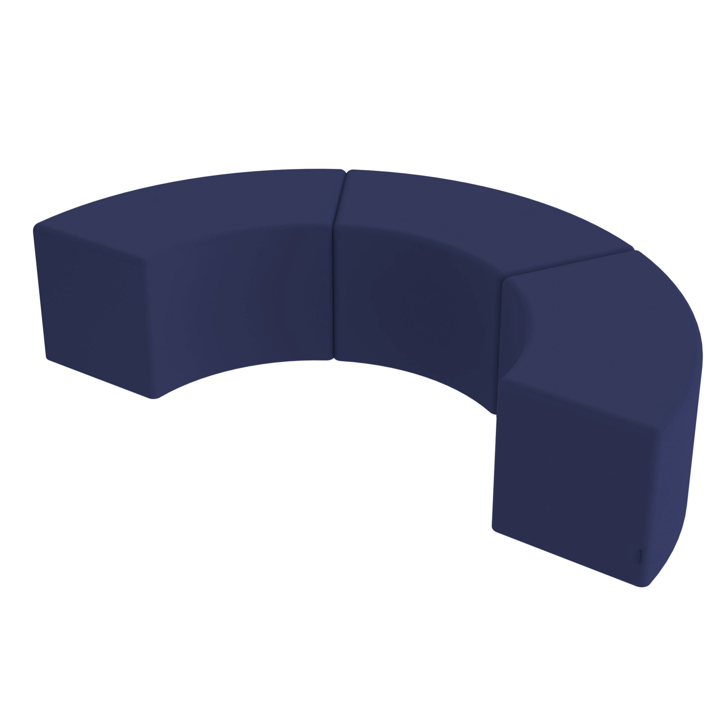 Pro Series Upholstered S Curve Ottoman 18" Height, 3-Piece - Navy