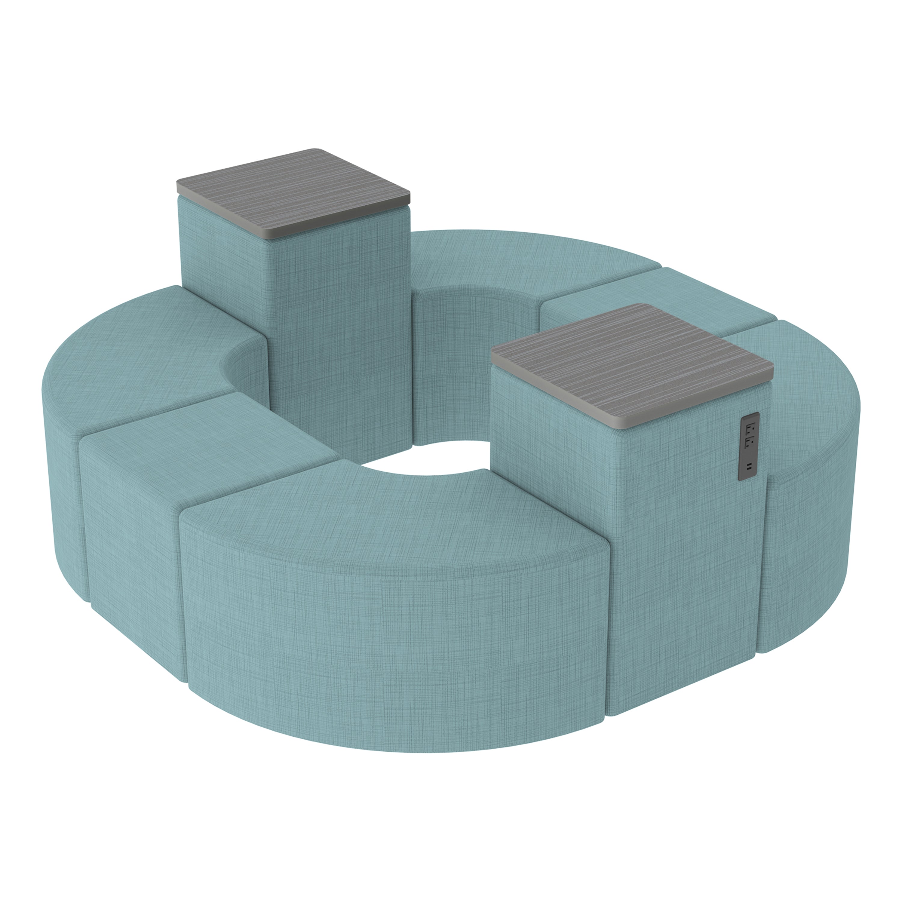 Pro Series Recharge Halo Hub, 8-Piece Set - Sky Blue Crosshatch/Cosmic Strandz
