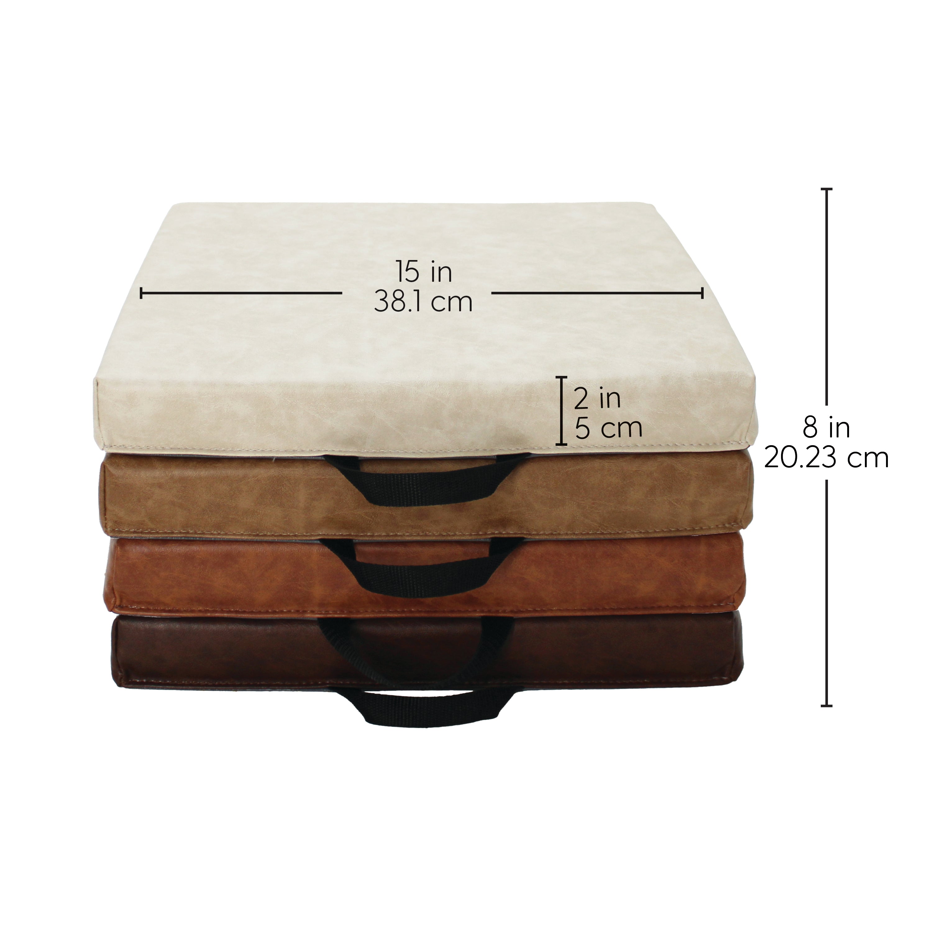 Rustic 15" Square Floor Cushions, 4-Piece - Distressed Assorted