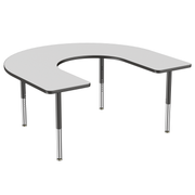 60" x 66" Horseshoe T-Molding Activity Table with Adjustable Super Legs - Gray/Black