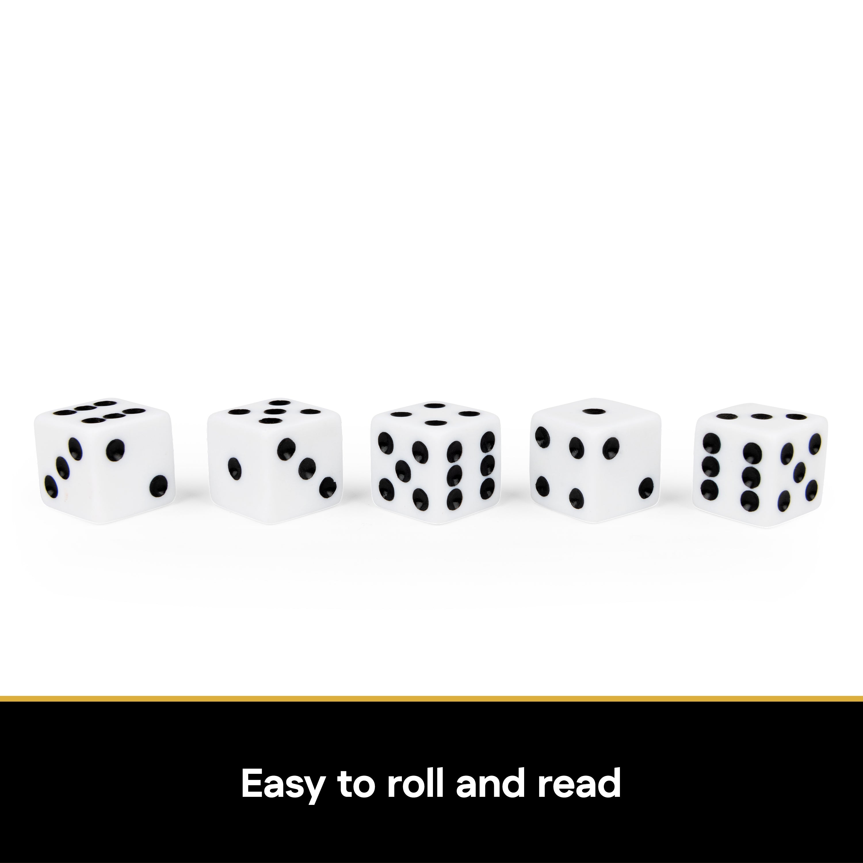 Spin Master Games, Cardinal Classics, 5 Dice, White Replacement Dice for Board Games and Card Games, 5-pack Set, Ages 8 and up