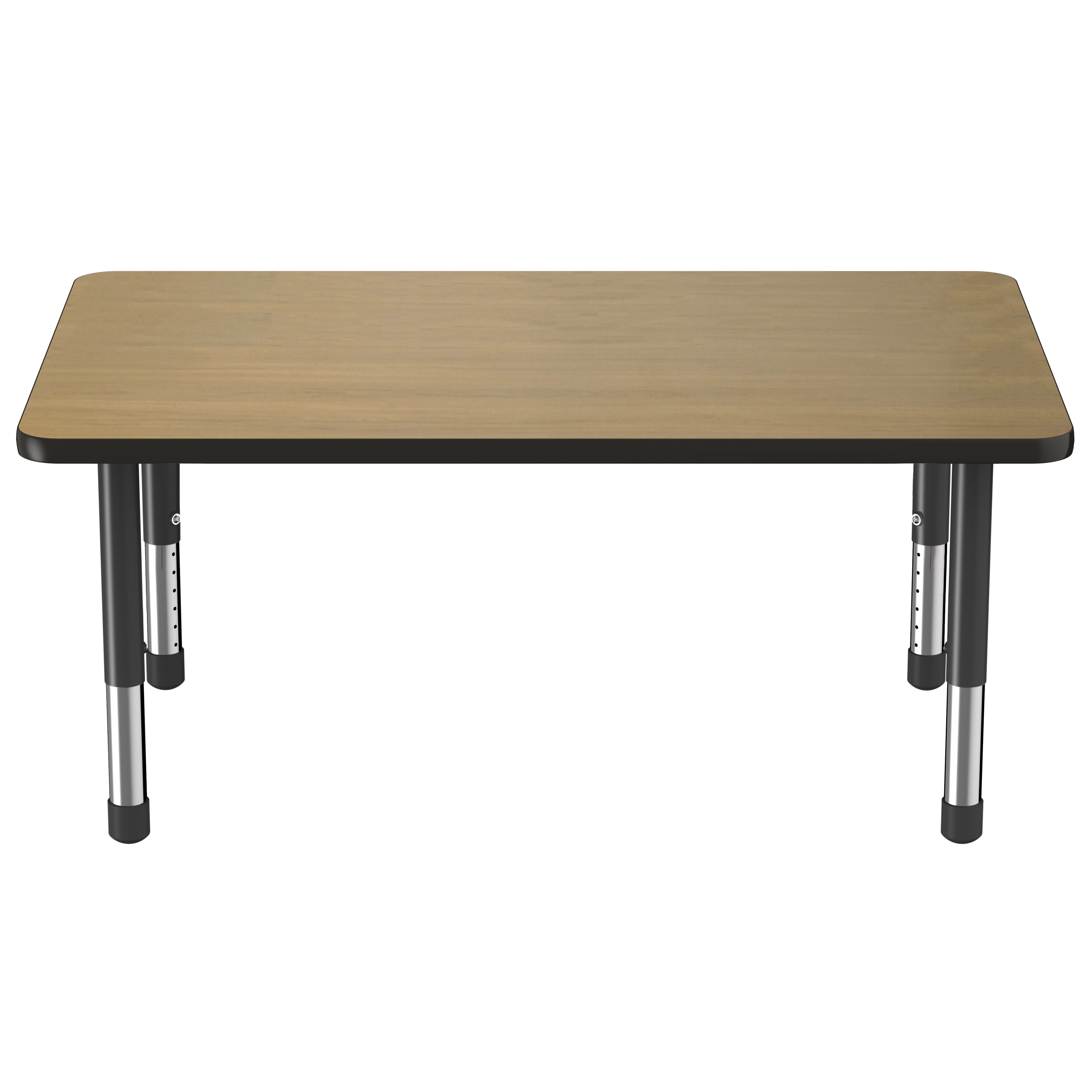 30" x 48" Rectangle Thermofused Activity Table with Adjustable Chunky Legs - Pasadena Oak/Black
