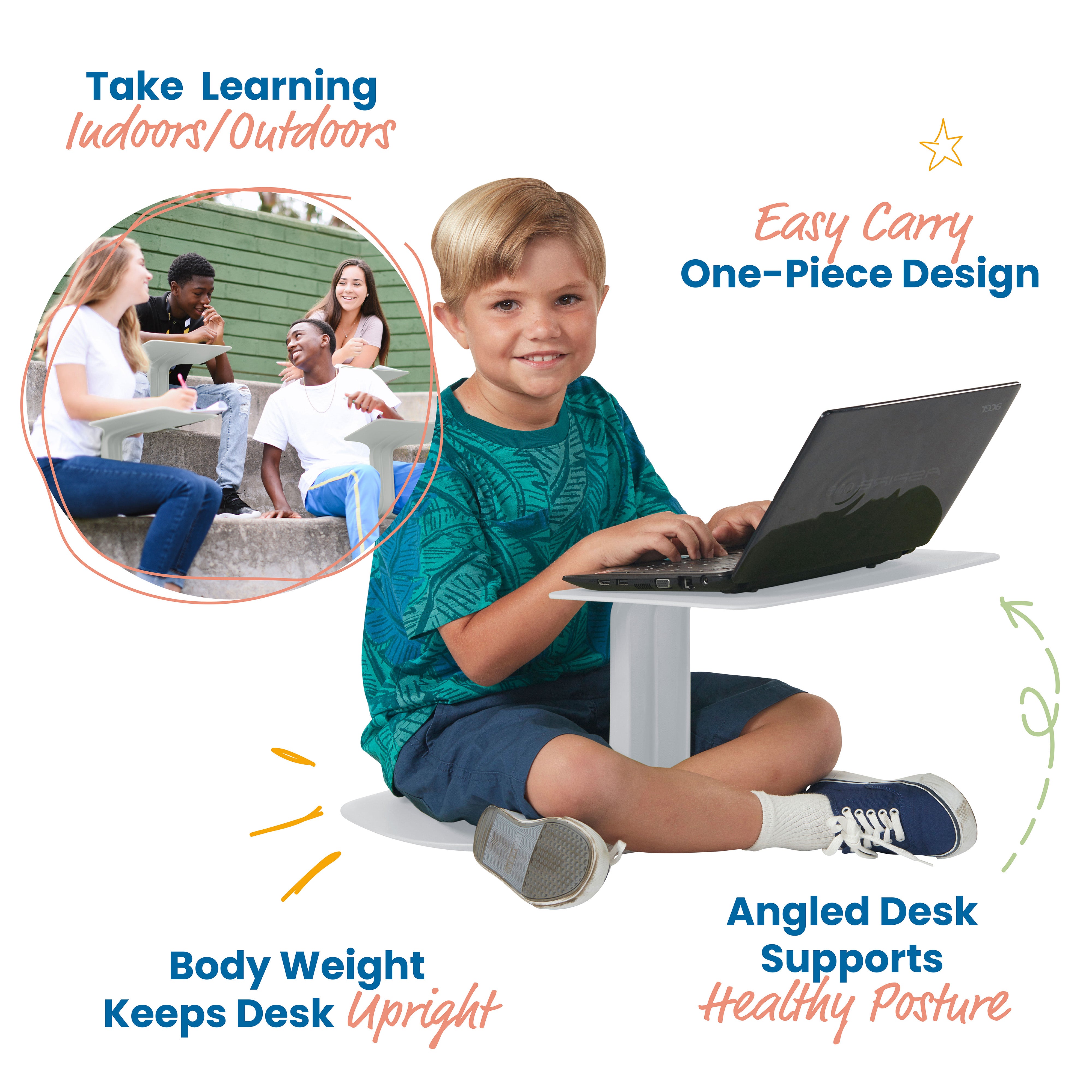 The Surf Portable Lap Desk 10-Pack - Light Grey