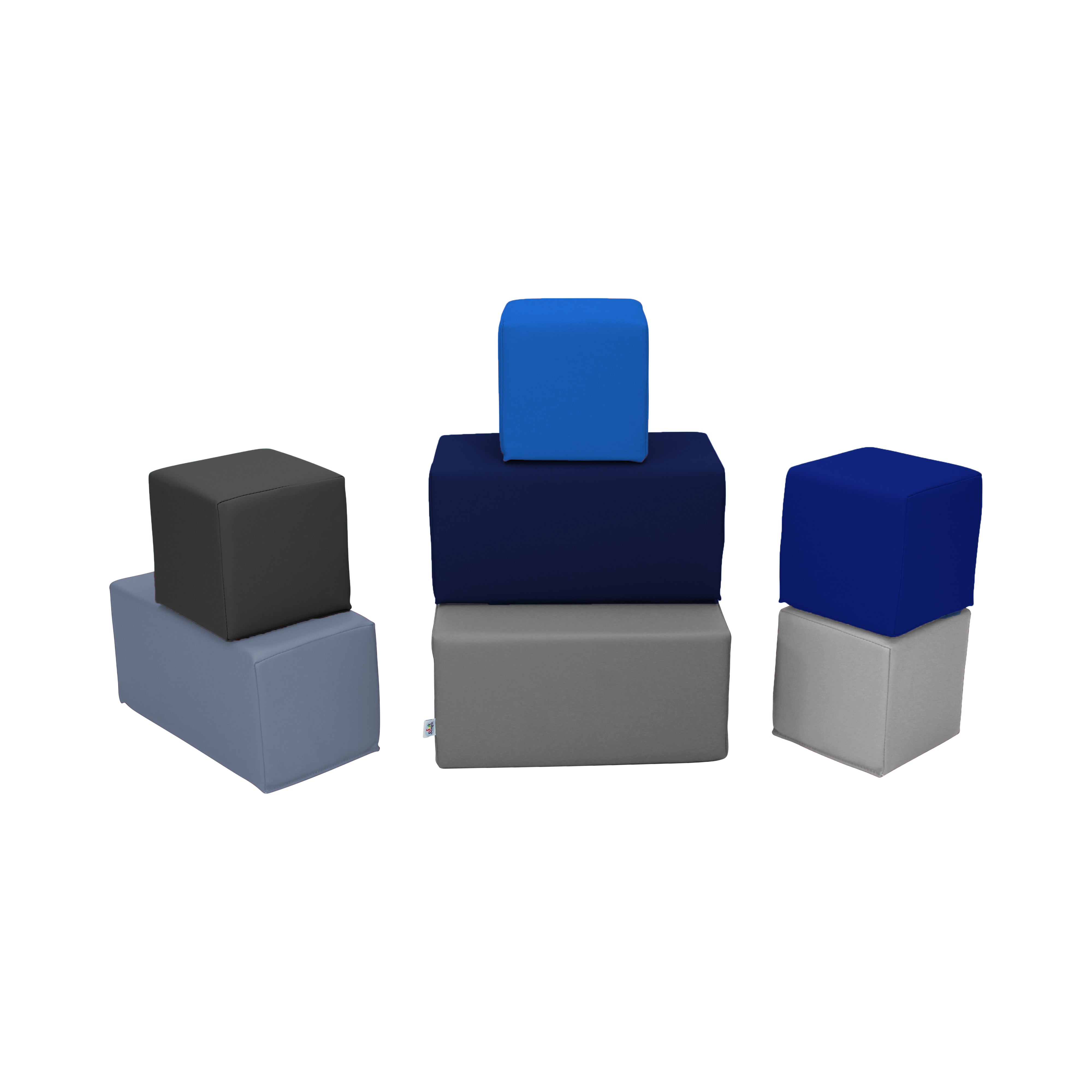 SoftScape Block Set, 7-Piece - Navy/Powder Blue