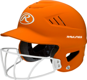 Rawlings Coolflo Highlighter Osfm Batting Helmet With Softball Face Guard - Neon Orange