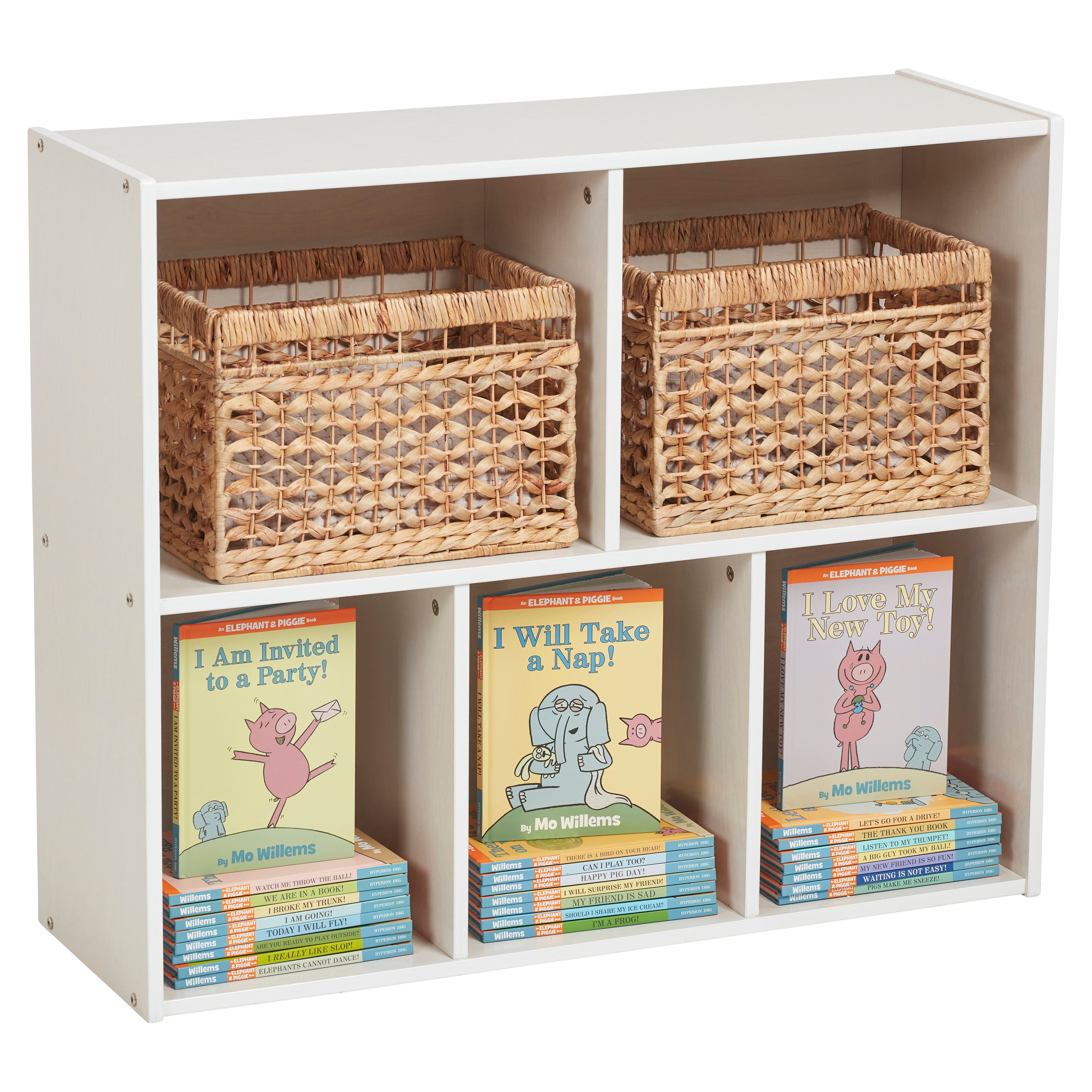 Streamline 5-Compartment Storage Cabinet 30in H - White Wash