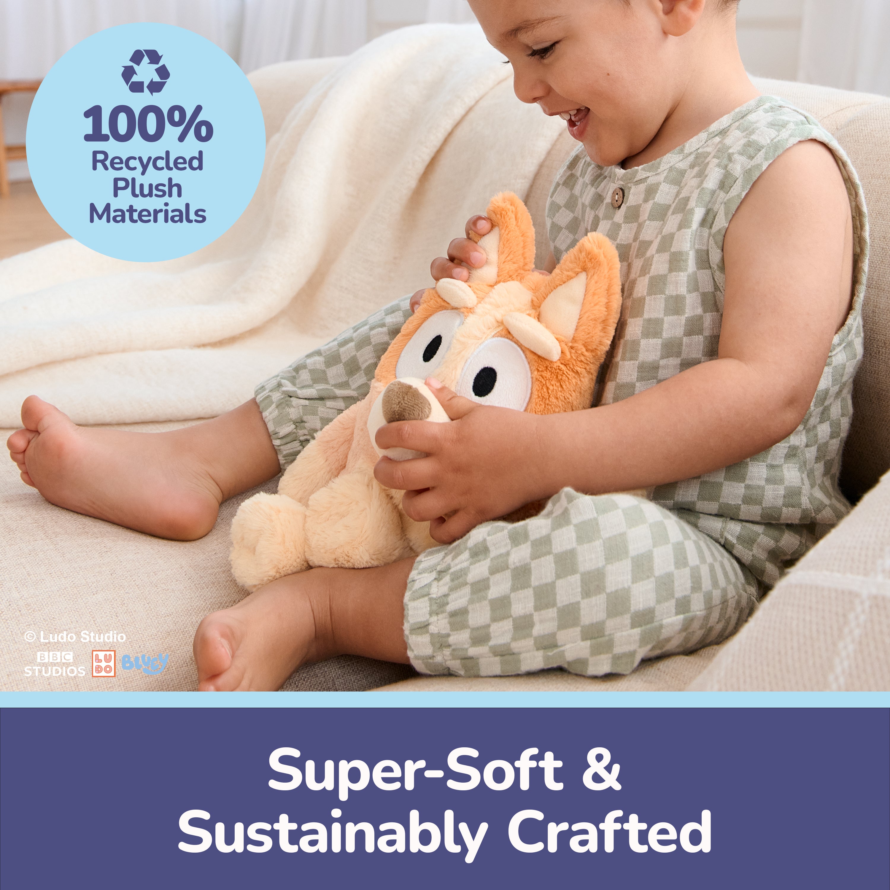 GUND Bingo Sustainably Soft Plush, Made with Recycled Materials, Stuffed Animals for Kids & Toddlers, Orange, 13”