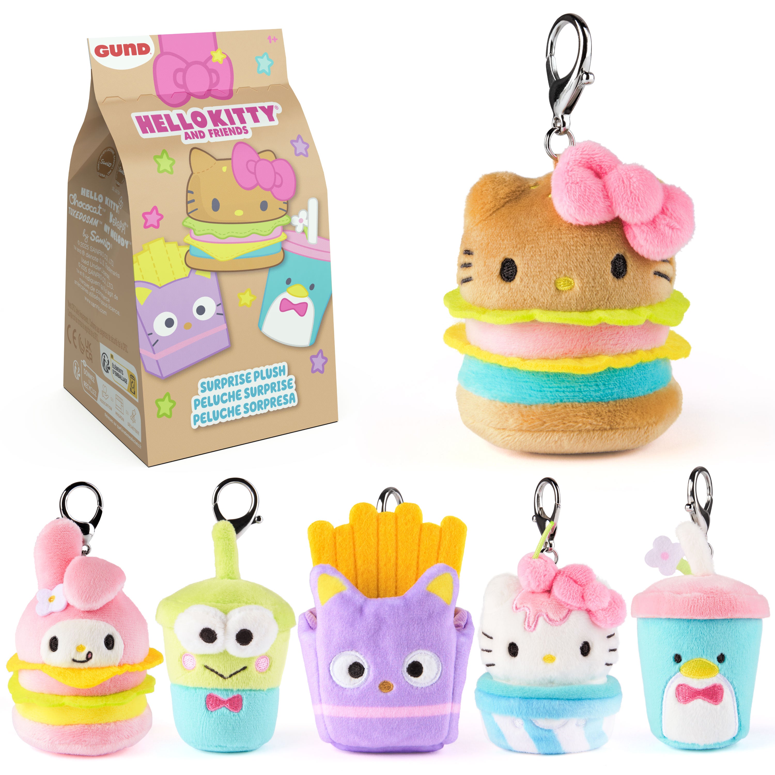 GUND Sanrio Hello Kitty and Friends Fast Food Surprise Plush Toy, Mystery Unboxing Stuffed Animal for Ages 1 and Up, Multicolor, 4” 1 of 6 Styles
