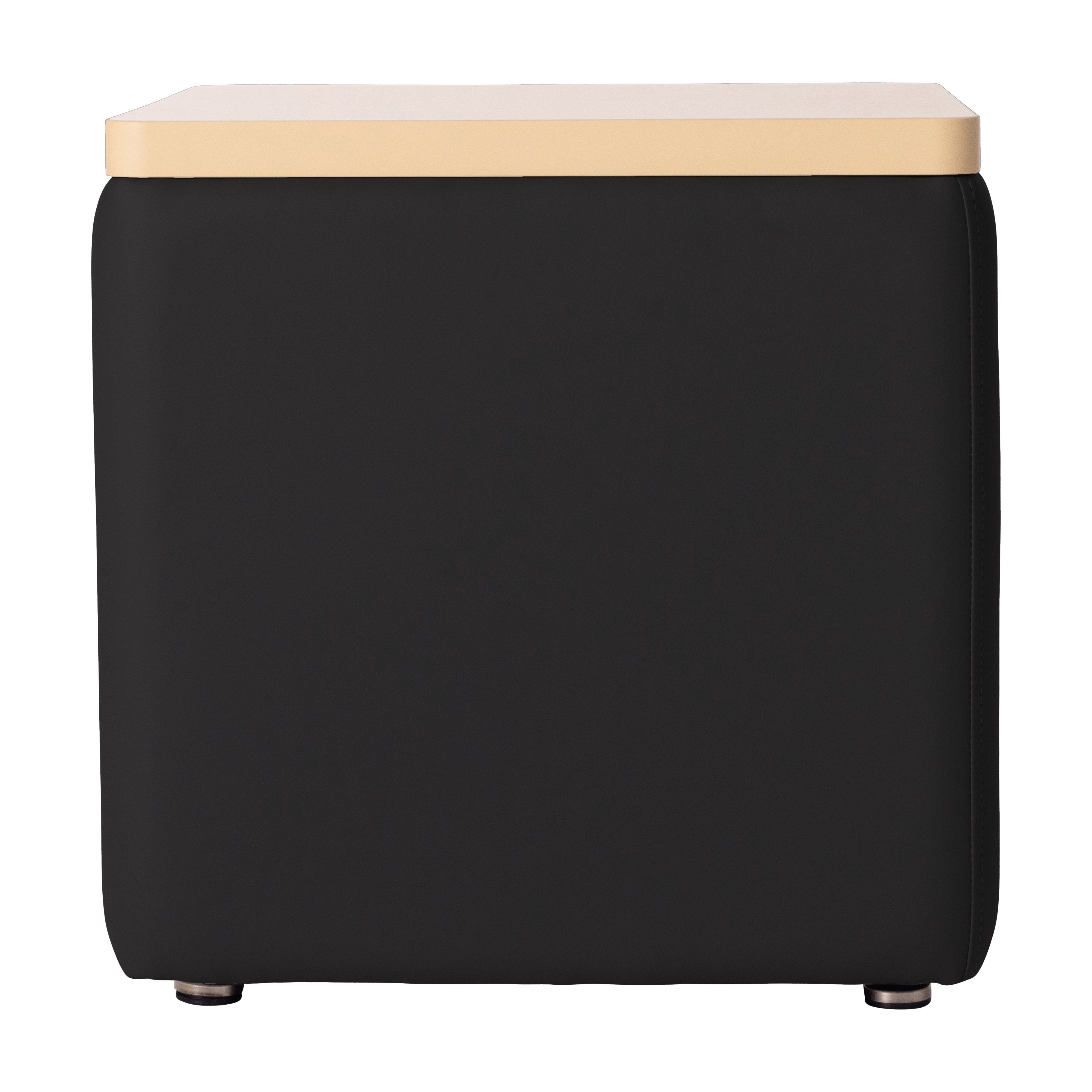 Pro Series Upholstered 18" x 18" Square Ottoman Table 18" Height - Black/Maple