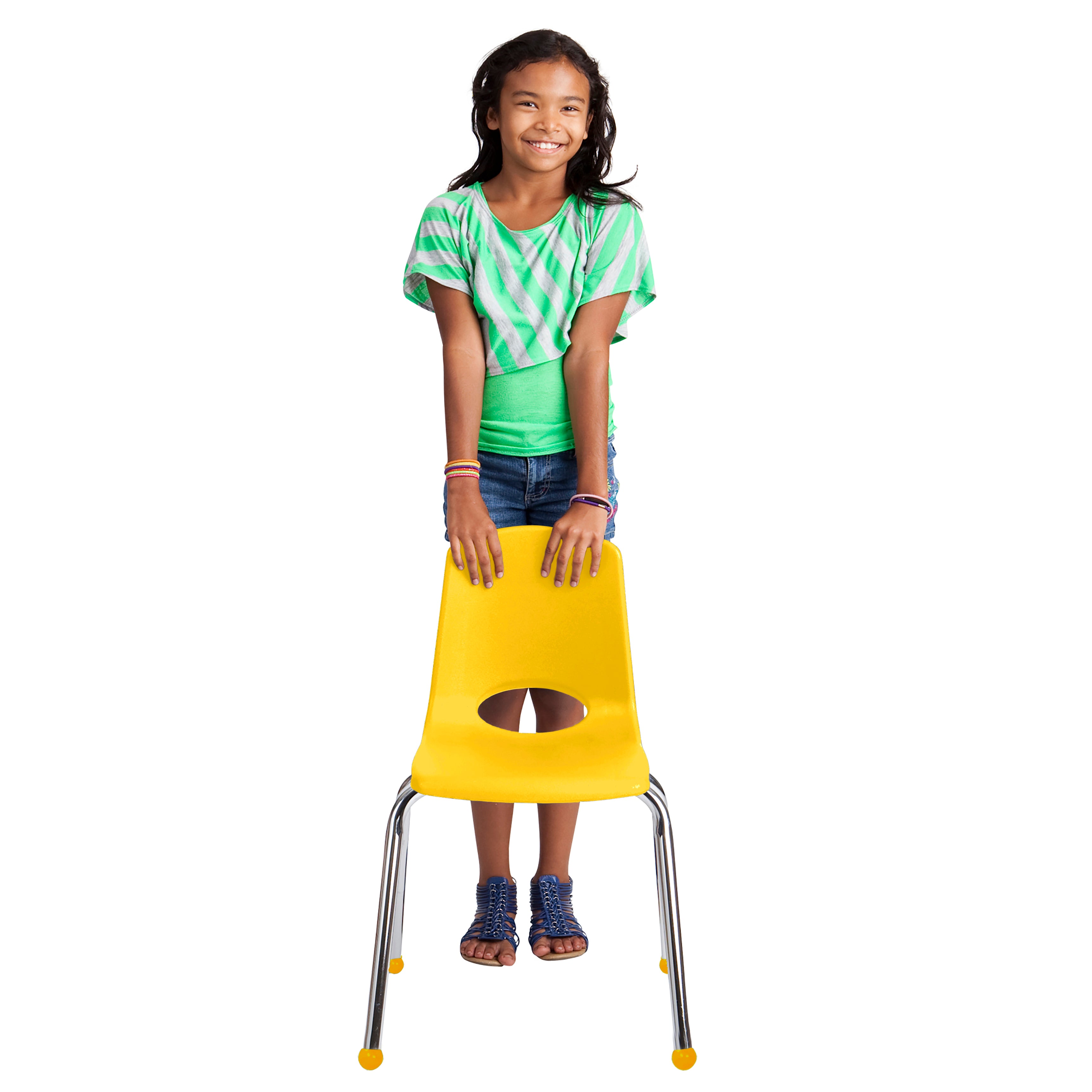 16" Stack Chair with Ball Glides - Yellow
