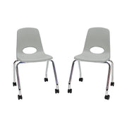 18" Mobile Chair with Casters - Light Gray