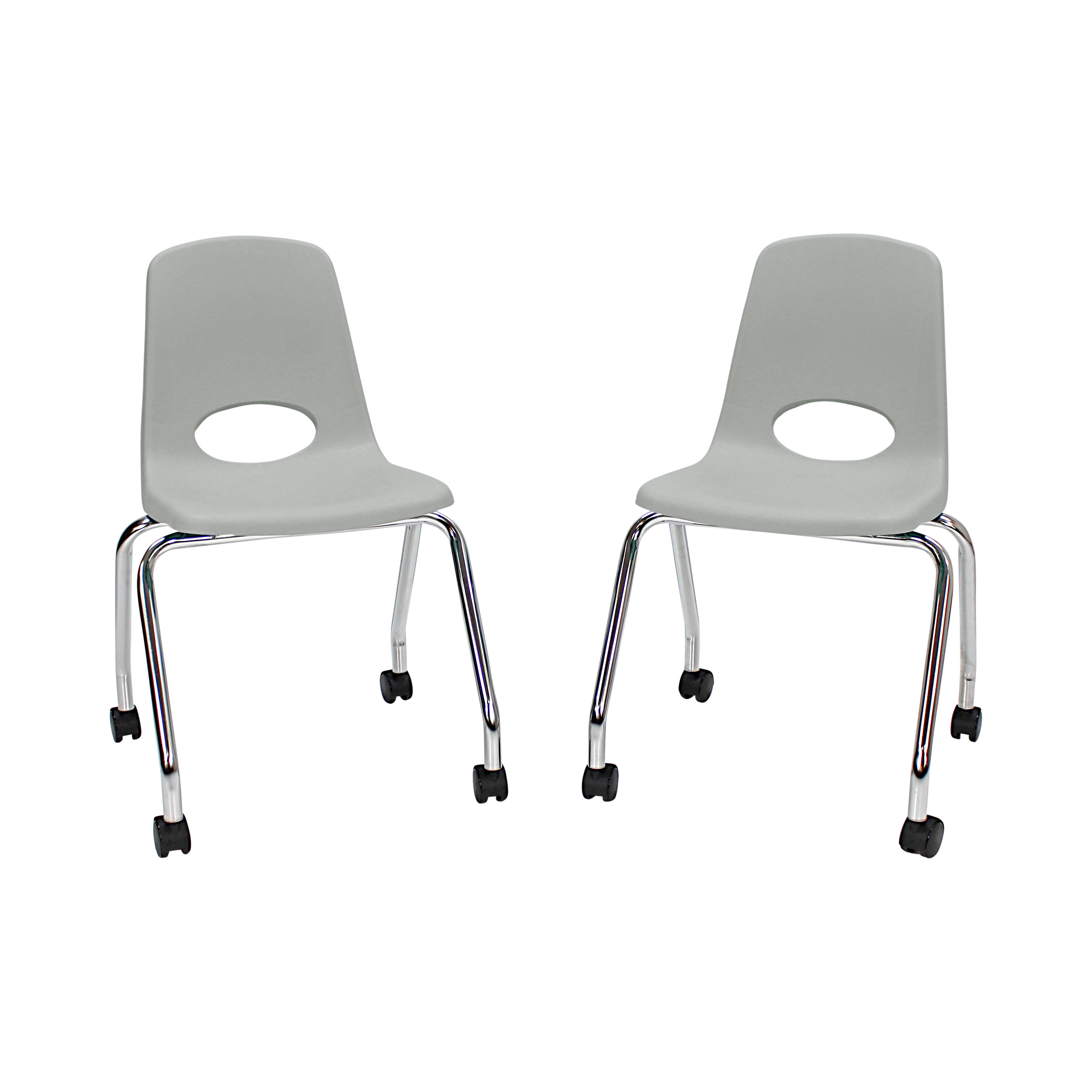 18" Mobile Chair with Casters - Light Gray