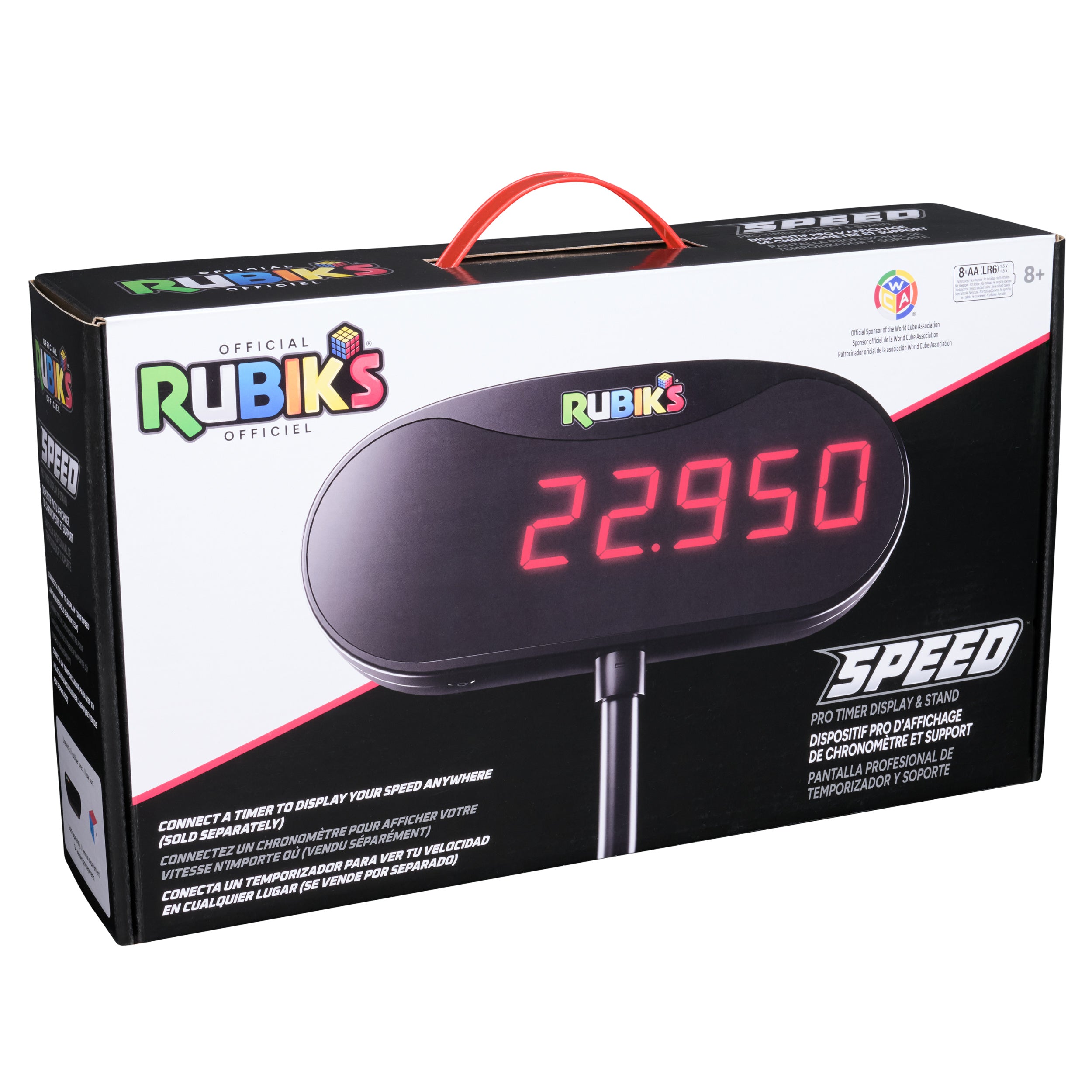 Rubik’s Cube, Timer Stand, Clear Display Device for WCA Speedcubers, Track Your Time to Solve Brain Teaser Puzzle for Adults, Problem-Solving Brain Teaser Fidget Toy for Kids, Ages 8 & Up
