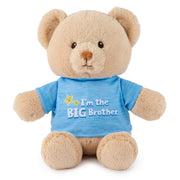 GUND “I'm the Big Brother” Sustainable Message Bear with Blue T-Shirt, Teddy Bear Made from 100% Recycled Materials for Ages 1 and Up, Tan, 12”