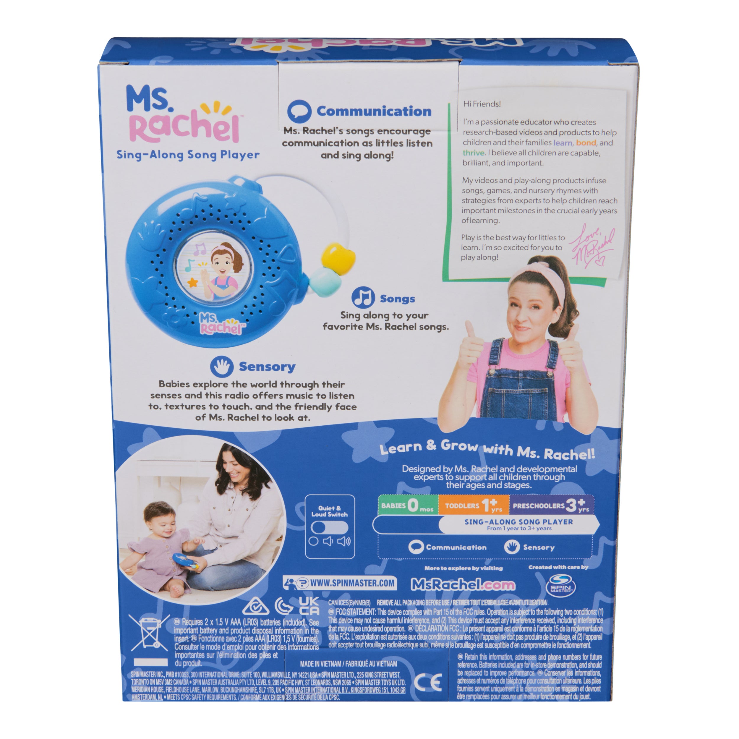Ms. Rachel Official Electronic Sing-Along Song Player with 14 Musical Sounds, Educational Toys & Toddler Toys for Girls & Boys Ages 1-3+