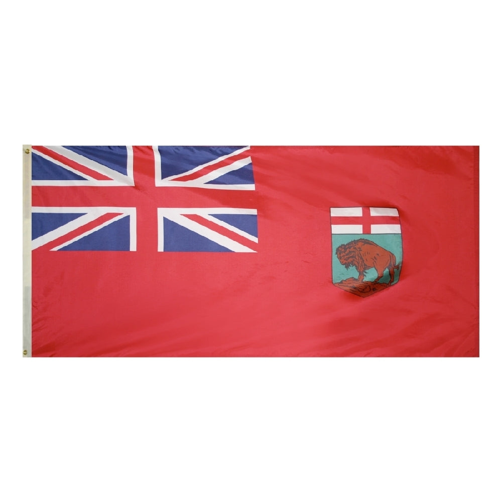 Manitoba Canadian Province Flag 3x6 ft. Nylon SolarGuard Nyl-Glo 100% Made in USA