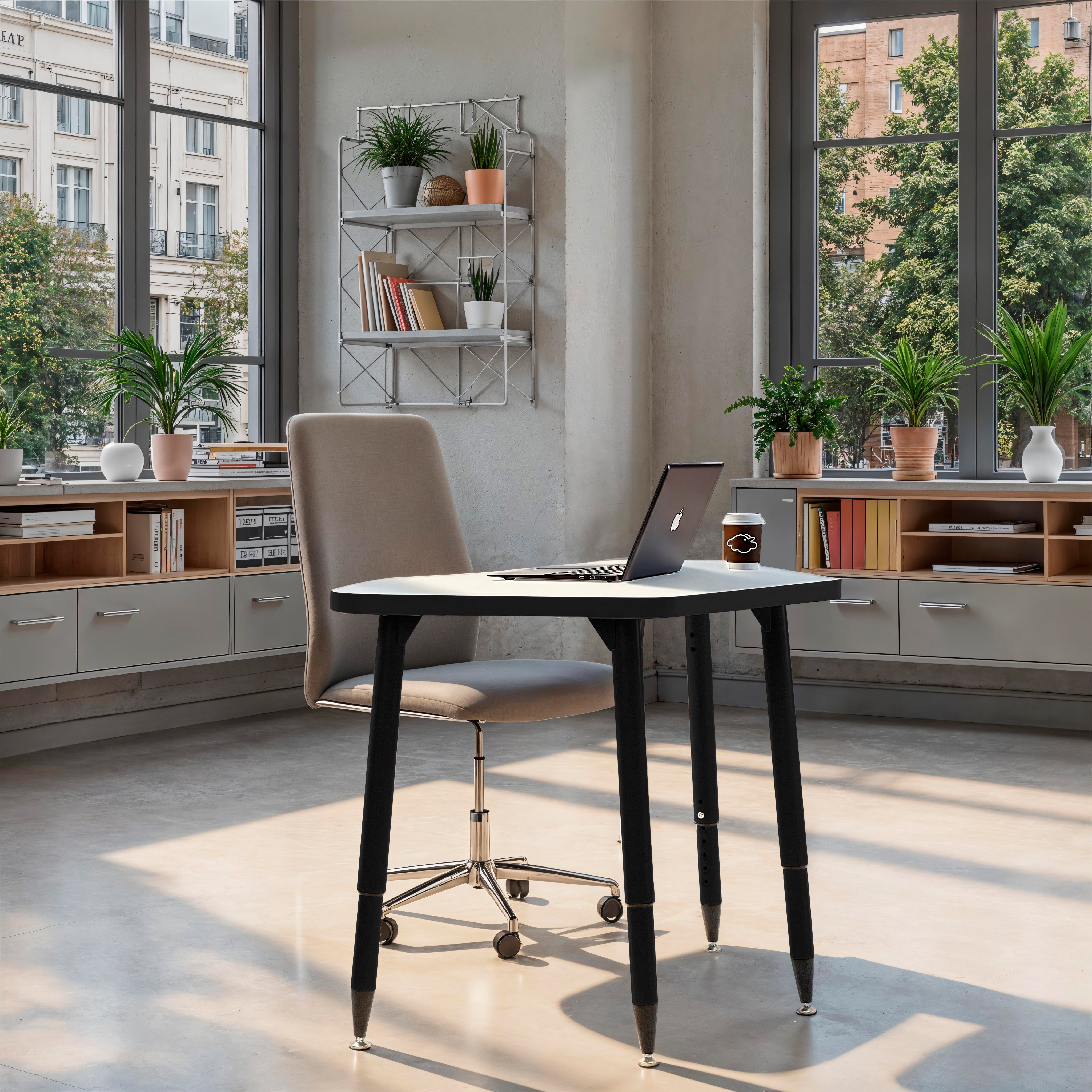 Adapte 24" x 36" Petal Dry-Erase Activity Table with Adjustable Tapered Legs - Whiteboard/Black