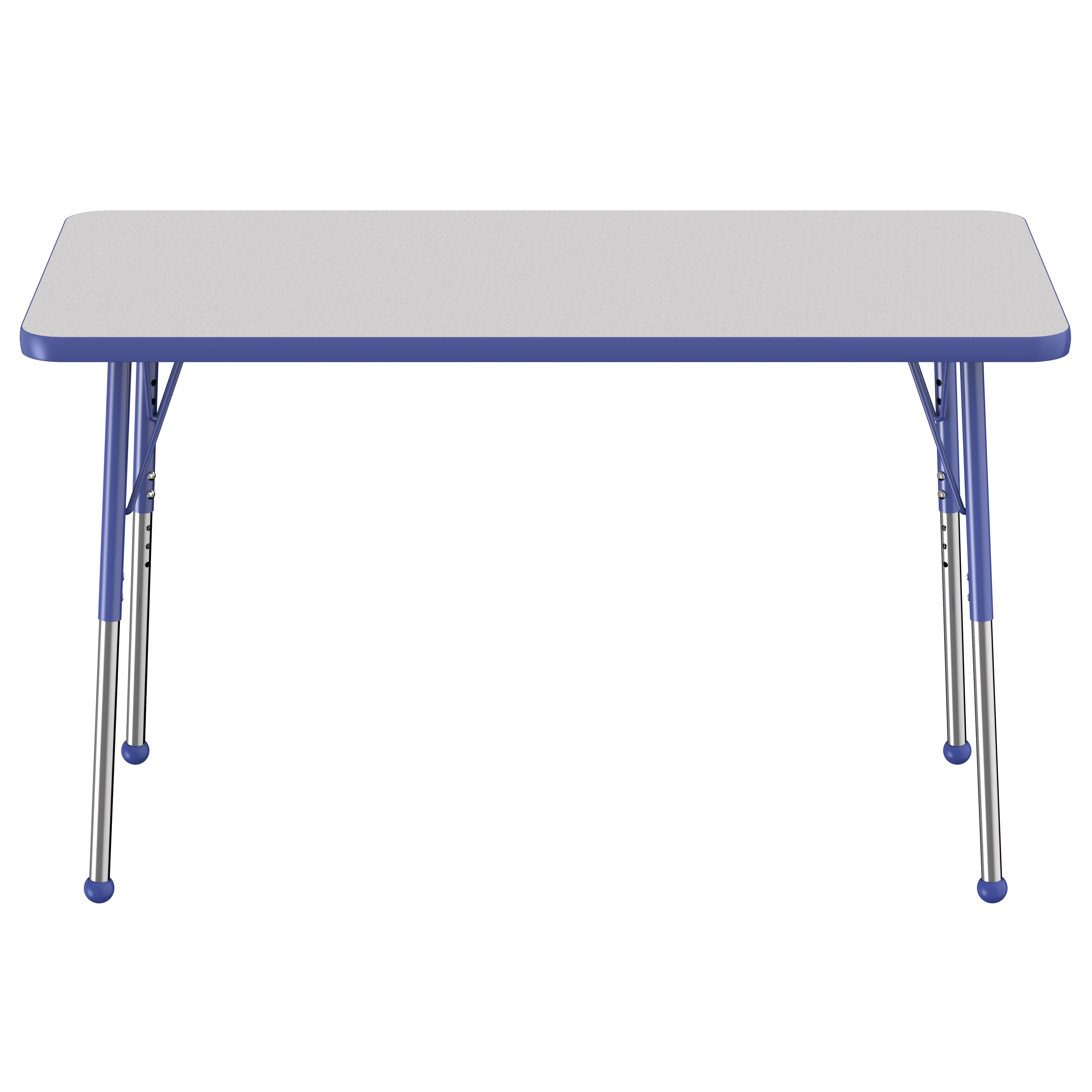 24" x 48" Rectangle Thermofused Activity Table with Adjustable Standard Ball Glide Legs - Gray/Blue