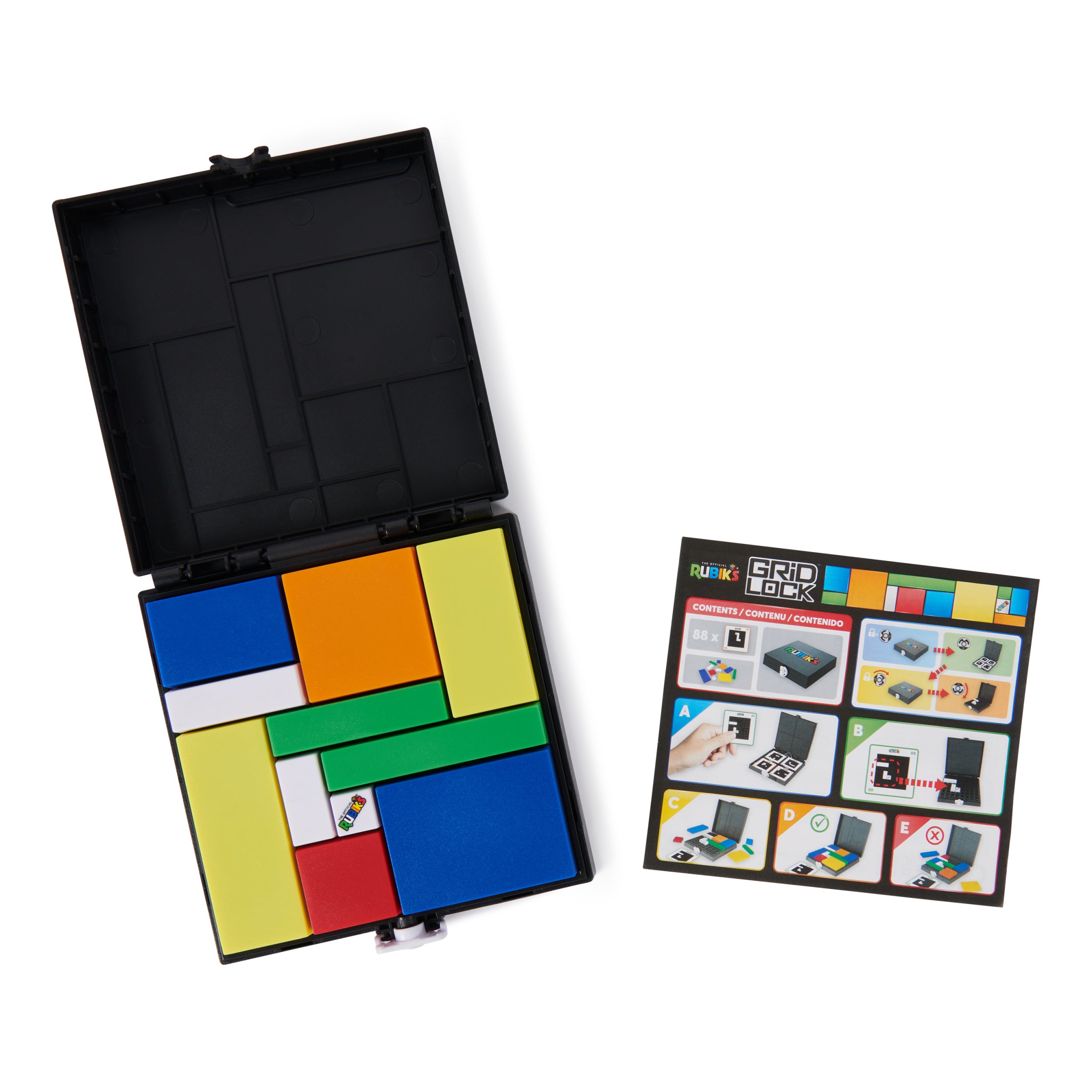 Rubik’s Cube, Gridlock Game, The Problem-Solving Puzzle Game Based on the Iconic Rubik’s Cube, Problem-Solving Brain Teaser, Classic Color-Matching Puzzle, 1 or More Players, for Ages 7 & Up