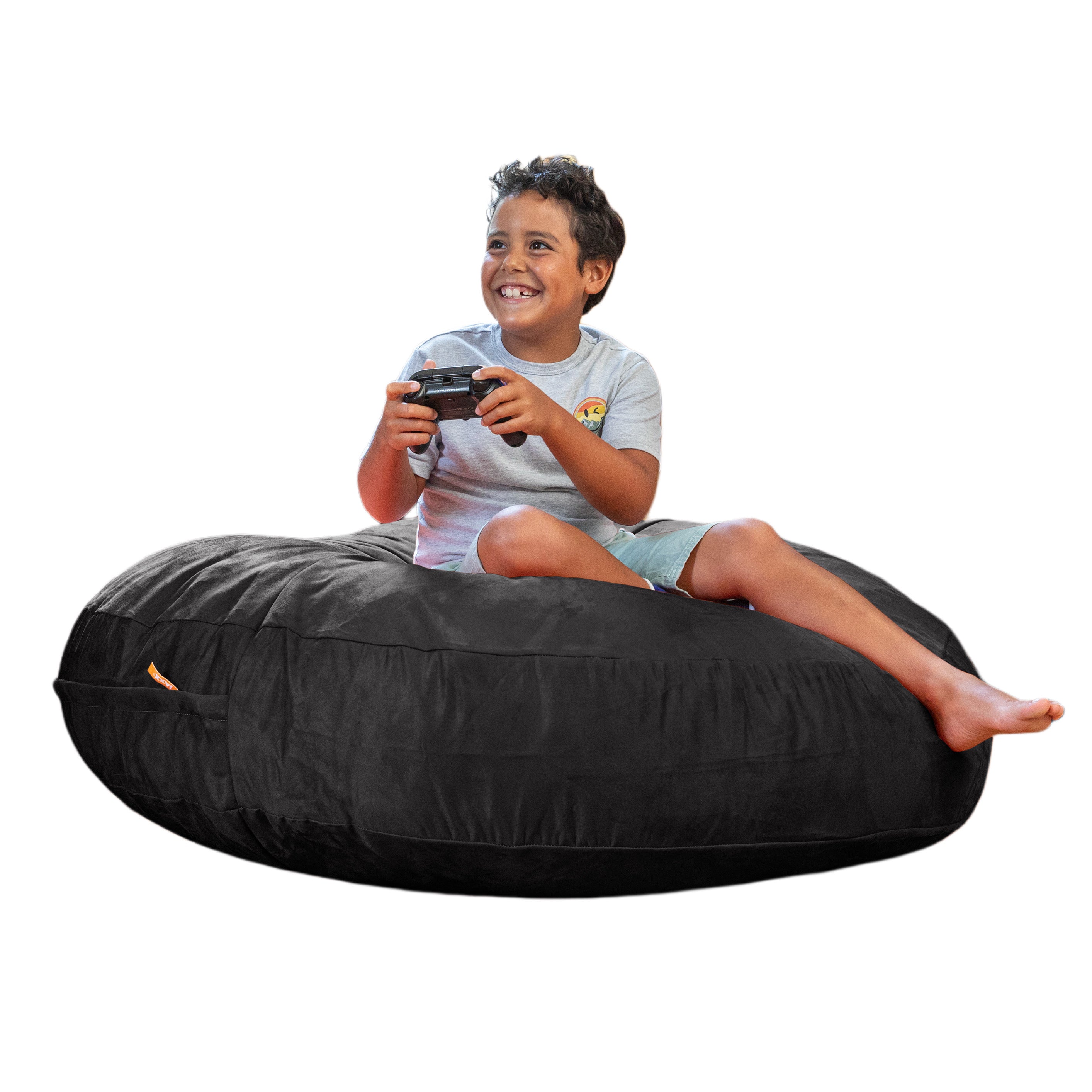Jaxx Cocoon 4 Foot Bean Bag Chair and Crash Pad, Black