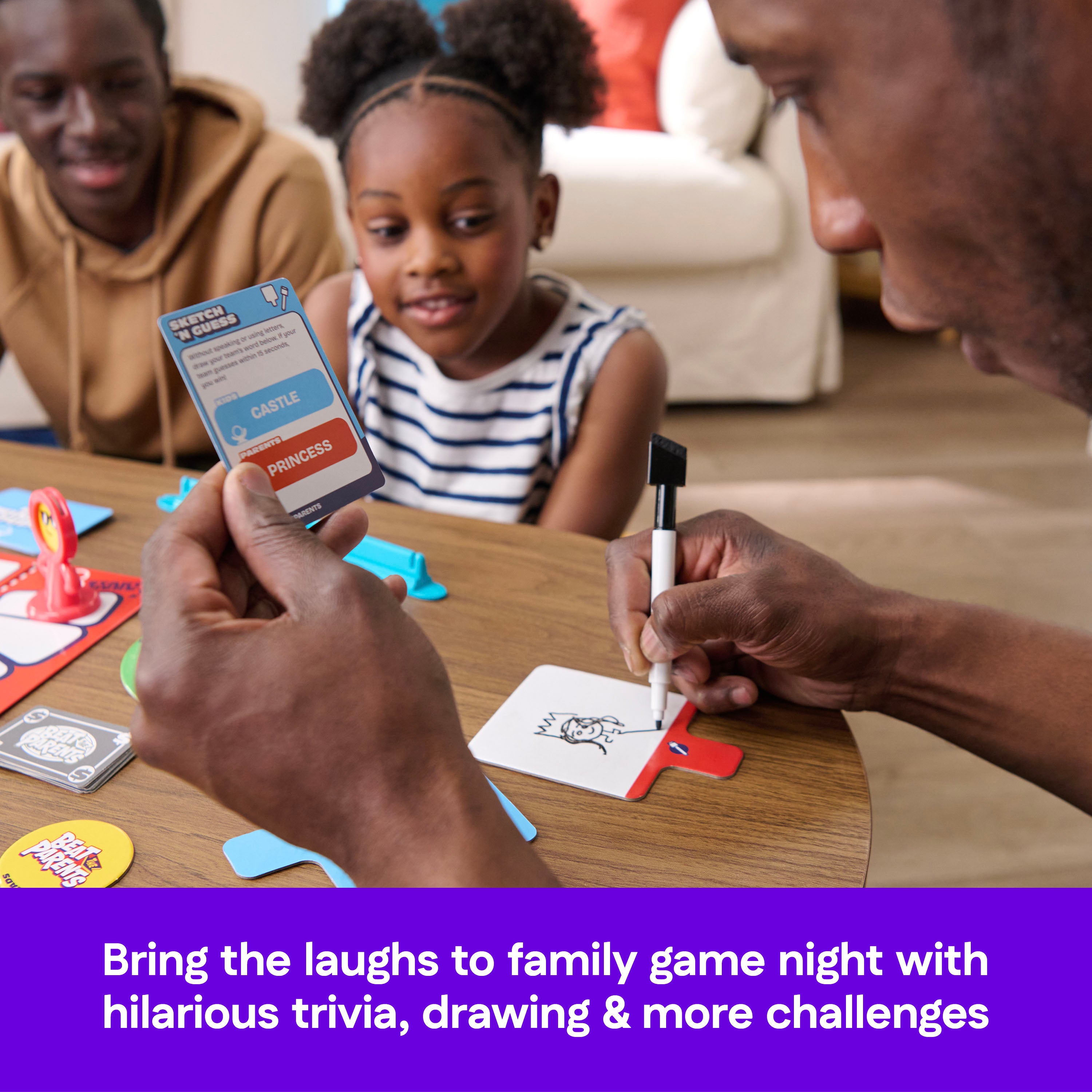 Spin Master Games, Beat the Parents, 2025 Edition with New Challenges & Cards, Friendly Competition Family Game, Fun Activity for Kids, Adults & Family Game Night, 4-8 Players, for Ages 6 & Up