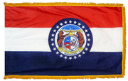 Missouri State Flag 4x6 ft. Nylon with Pole Sleeve and Gold Fringe for Parades, and Indoor Display