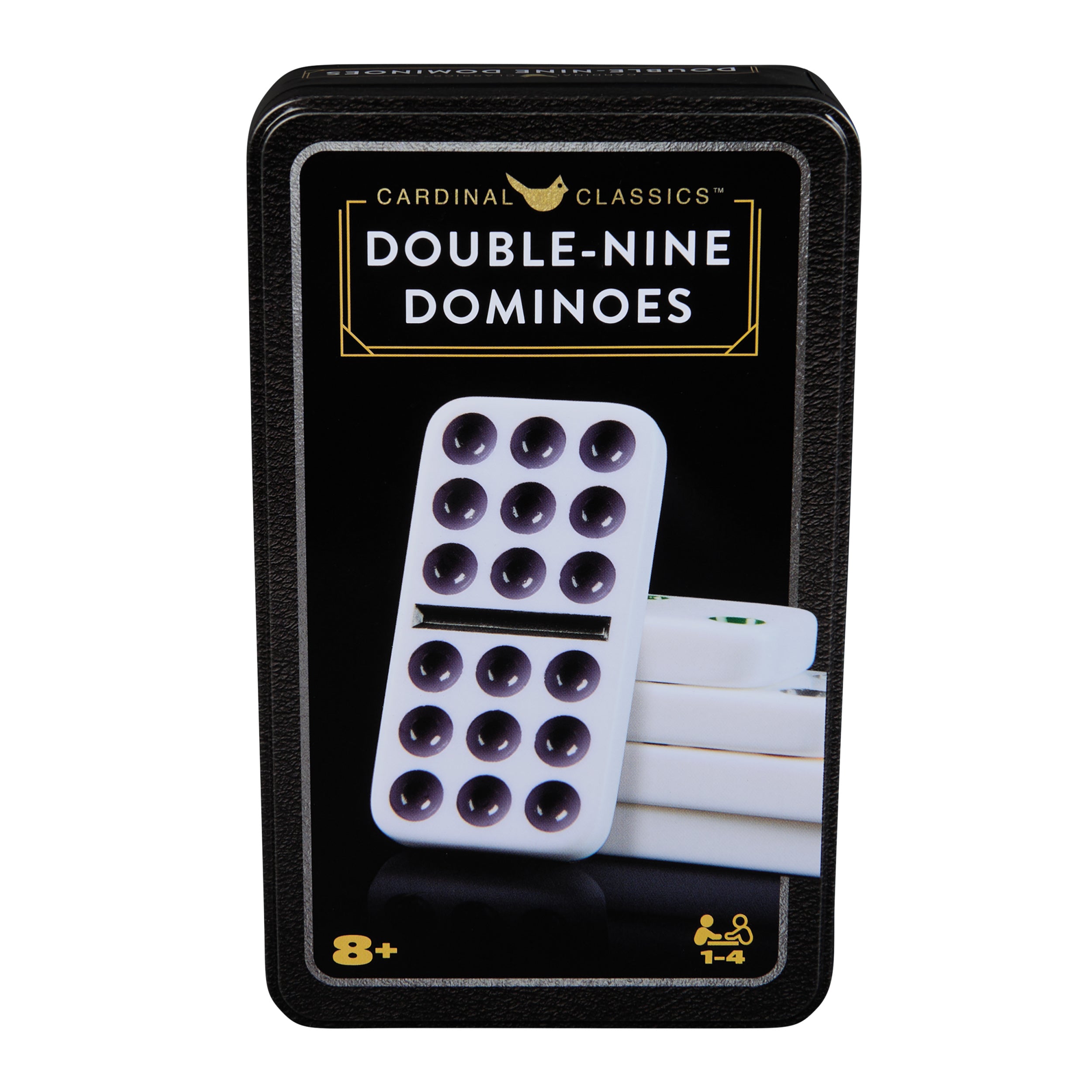 Spin Master Games, Cardinal Classics Double Nine Dominoes Set in Storage Tin, Dominoes for Kids, Classic Game for Adults & Kids Ages 8 and up