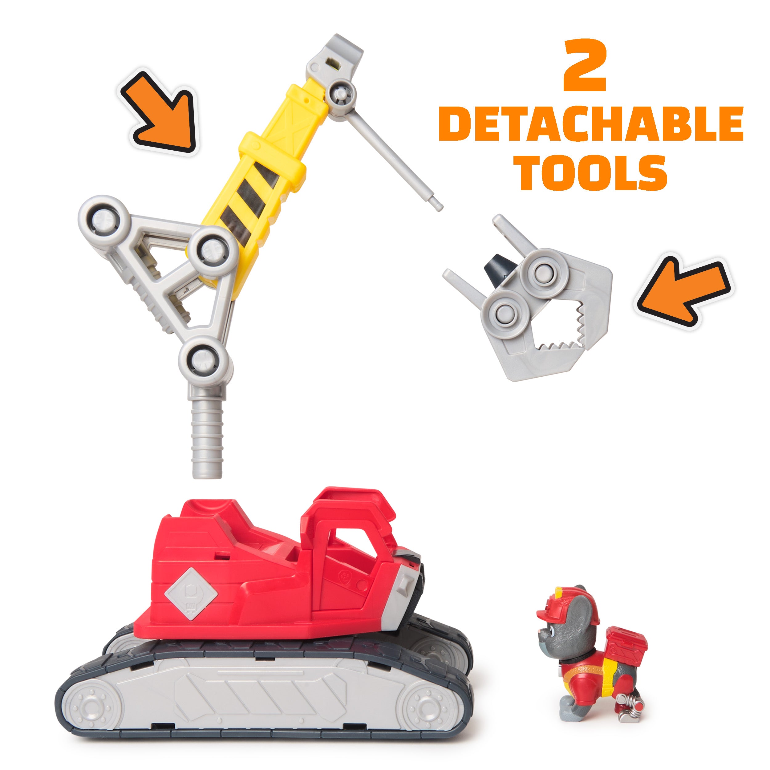Rubble & Crew Charger's Mega Power Crane, Toy Truck with Charger Figure & 2 Detachable Tools, PAW Patrol Kids Toys for Boys & Girls Ages 3 and Up