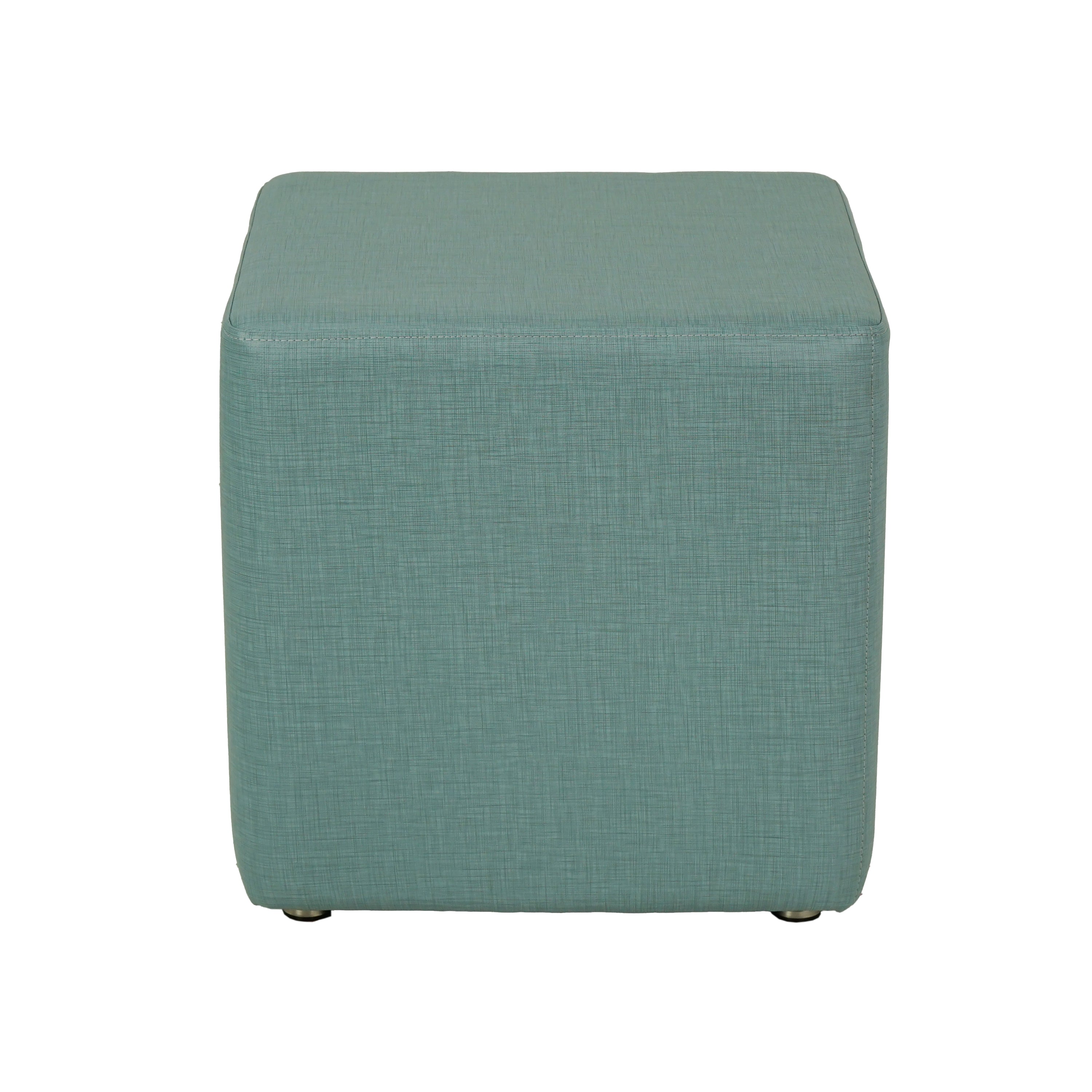 Pro Series Upholstered Square Ottoman 18" Height - Sky Blue Crosshatch