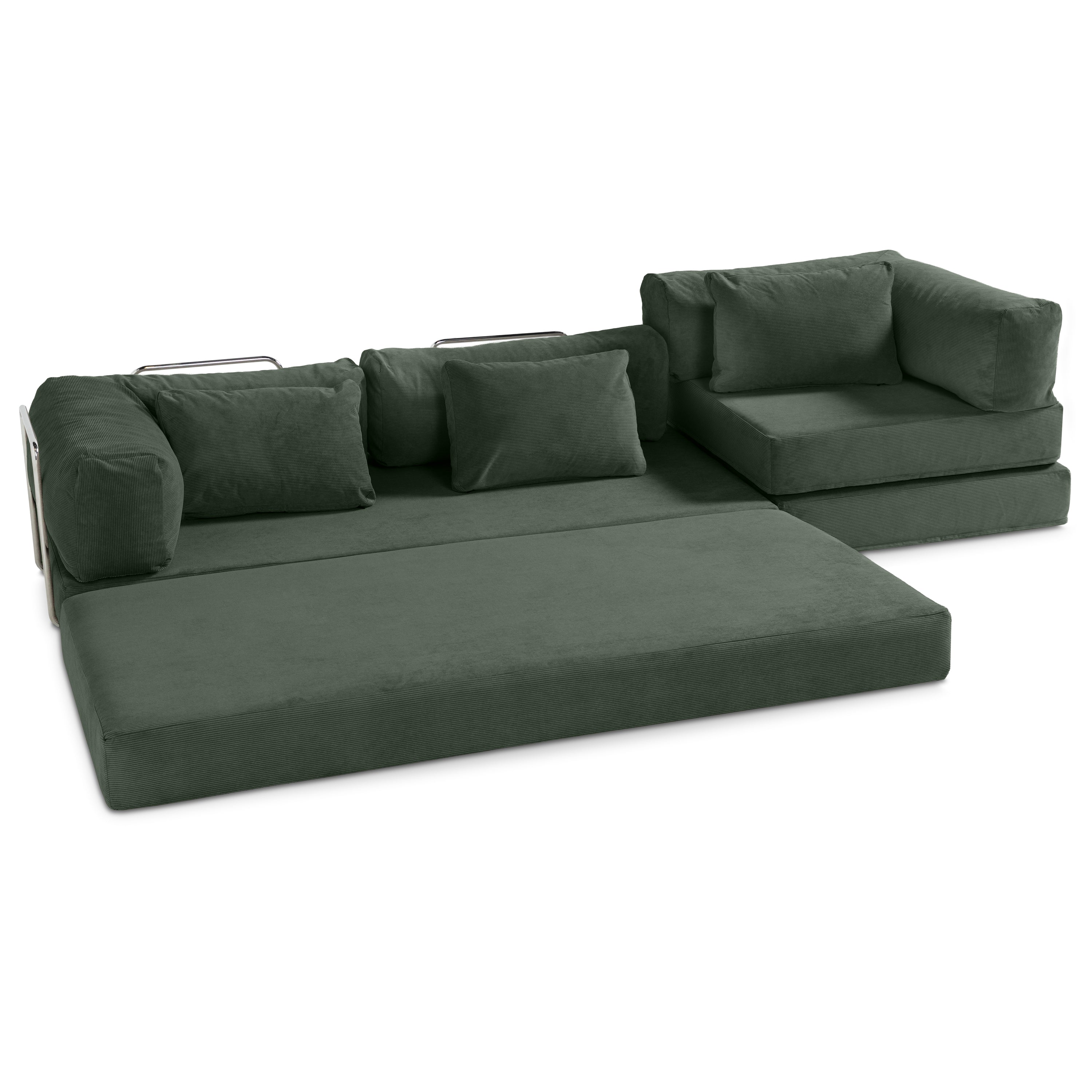 Pillow Saxx Bean Bag Rocking Chair - Elegant Oversized Rocker with Modern Wood Frame, Mondo Fur Midnight Blue