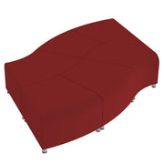 Pro Series Connect Edged Ripple Backless Seating, 6-Piece Set - Crimson