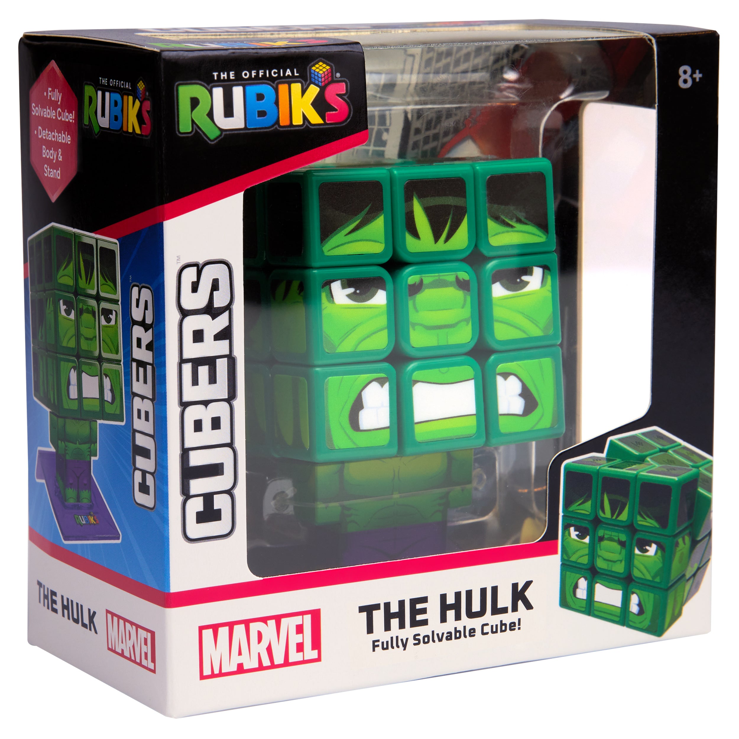 Rubik’s Cube, Hulk Cuber, Marvel Collectible Fidget Toy & Desk Decor, Problem-Solving Brain Teaser, Classic Color-Matching Puzzle, Fidget Toy, Sensory Puzzle for Fans of Marvel Rivals Ages 8 & Up