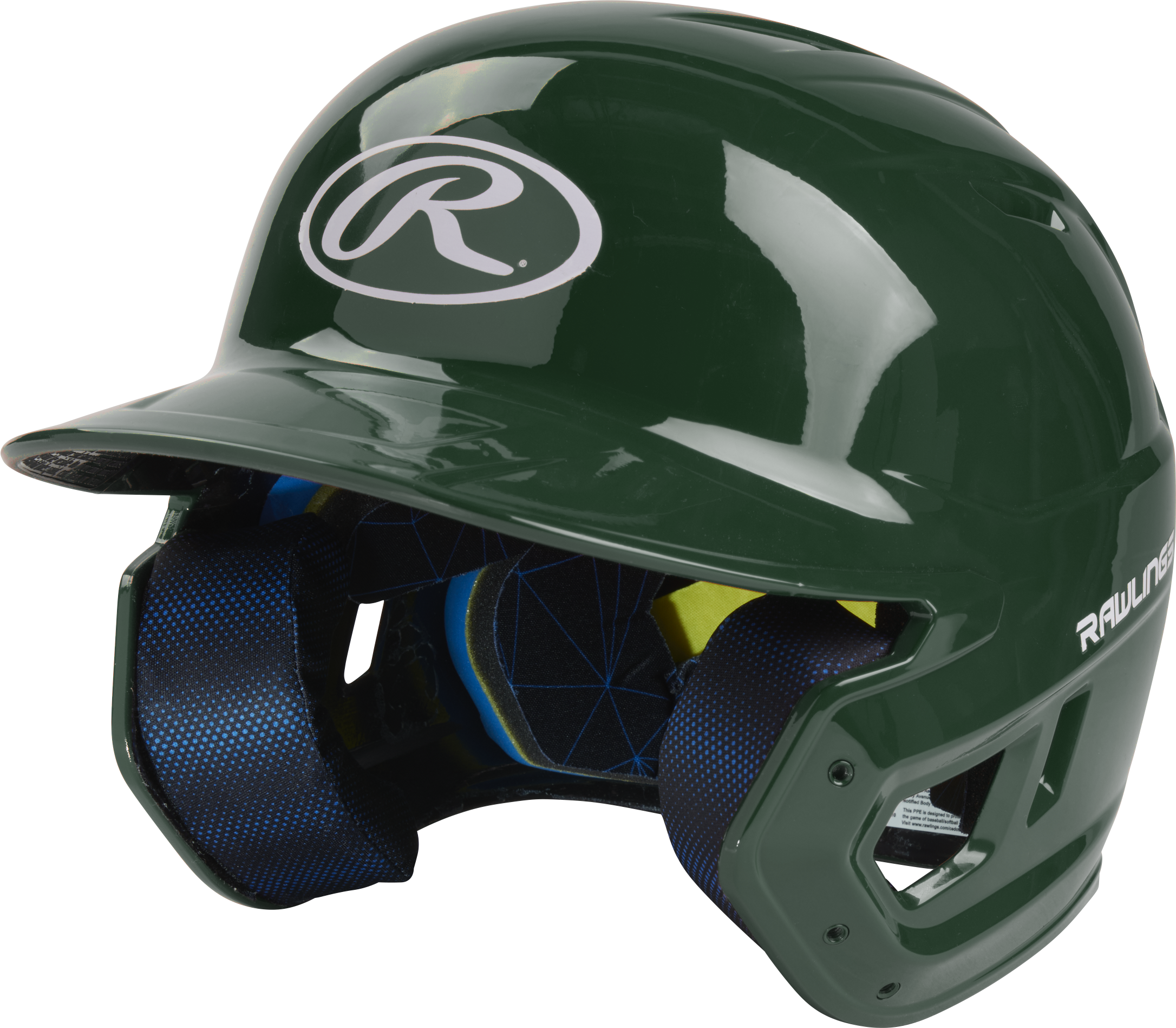 Rawlings Mach Gloss Senior Baseball Helmet - Dark Green