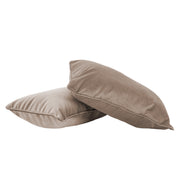 12" x 20" Rectangle Lumbar Microfiber Pillow with Piping, 2-Piece - Caffe