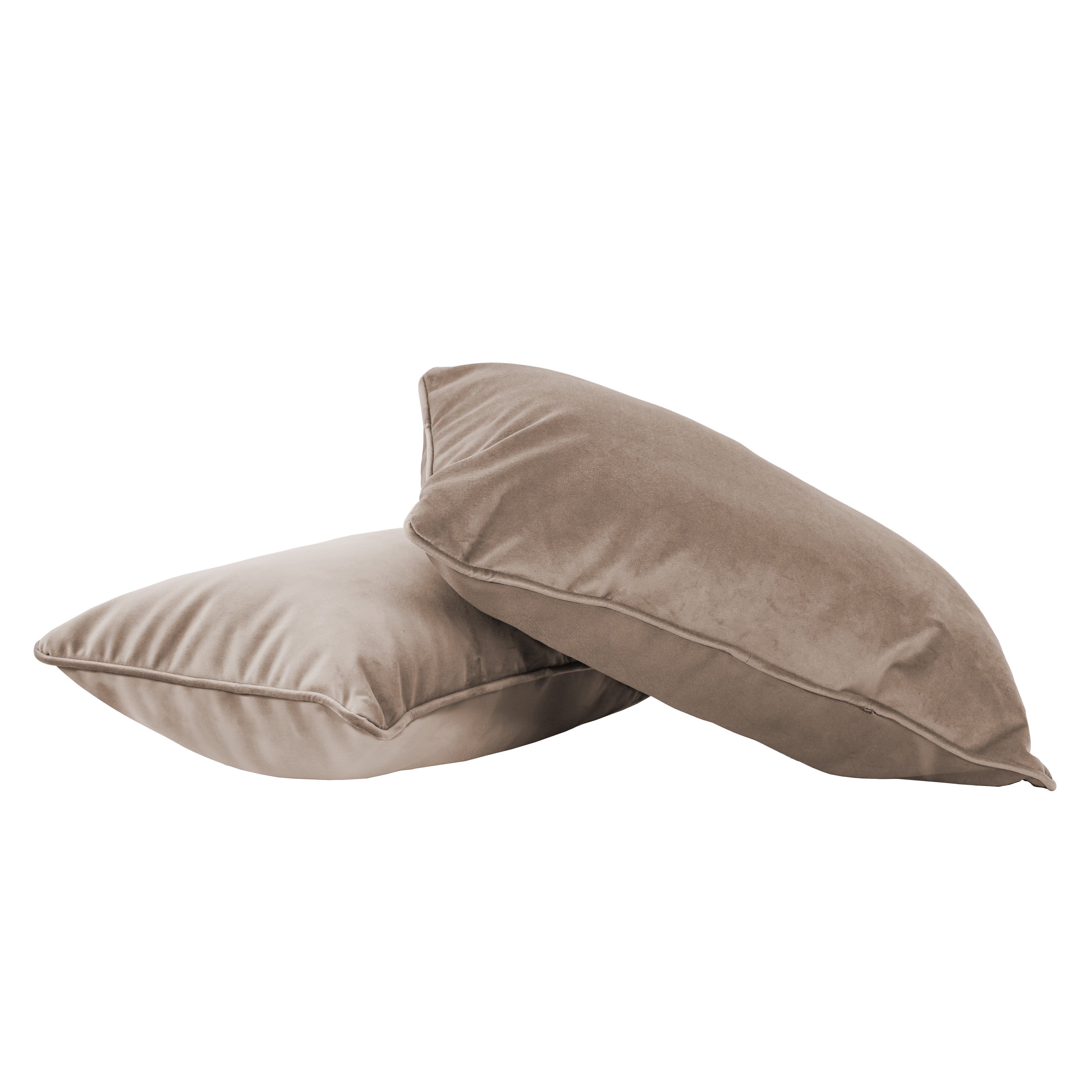 12" x 20" Rectangle Lumbar Microfiber Pillow with Piping, 2-Piece - Caffe