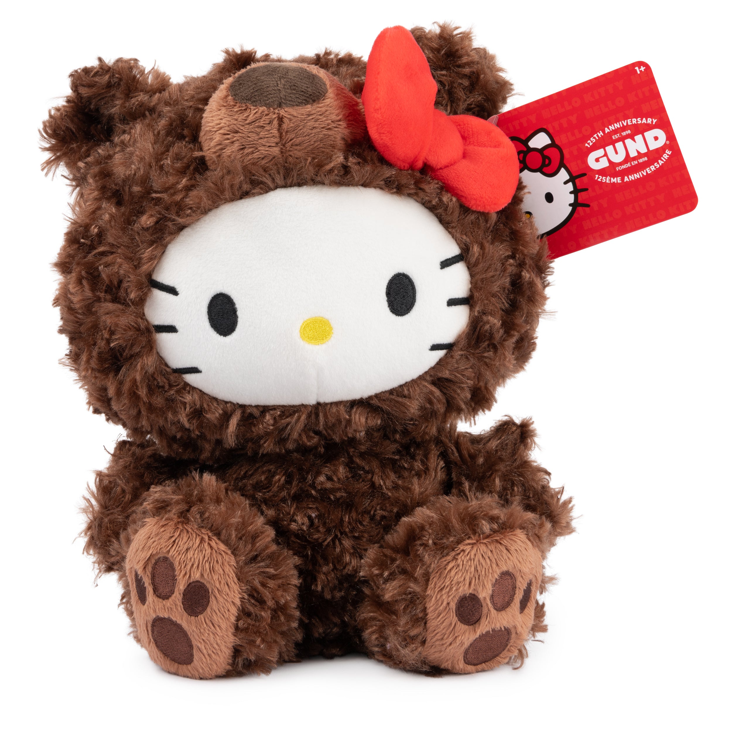 GUND Sanrio Hello Kitty Philbin Teddy Bear Plush Toy, Premium Stuffed Animal for Ages 1 and Up, Brown, 10”