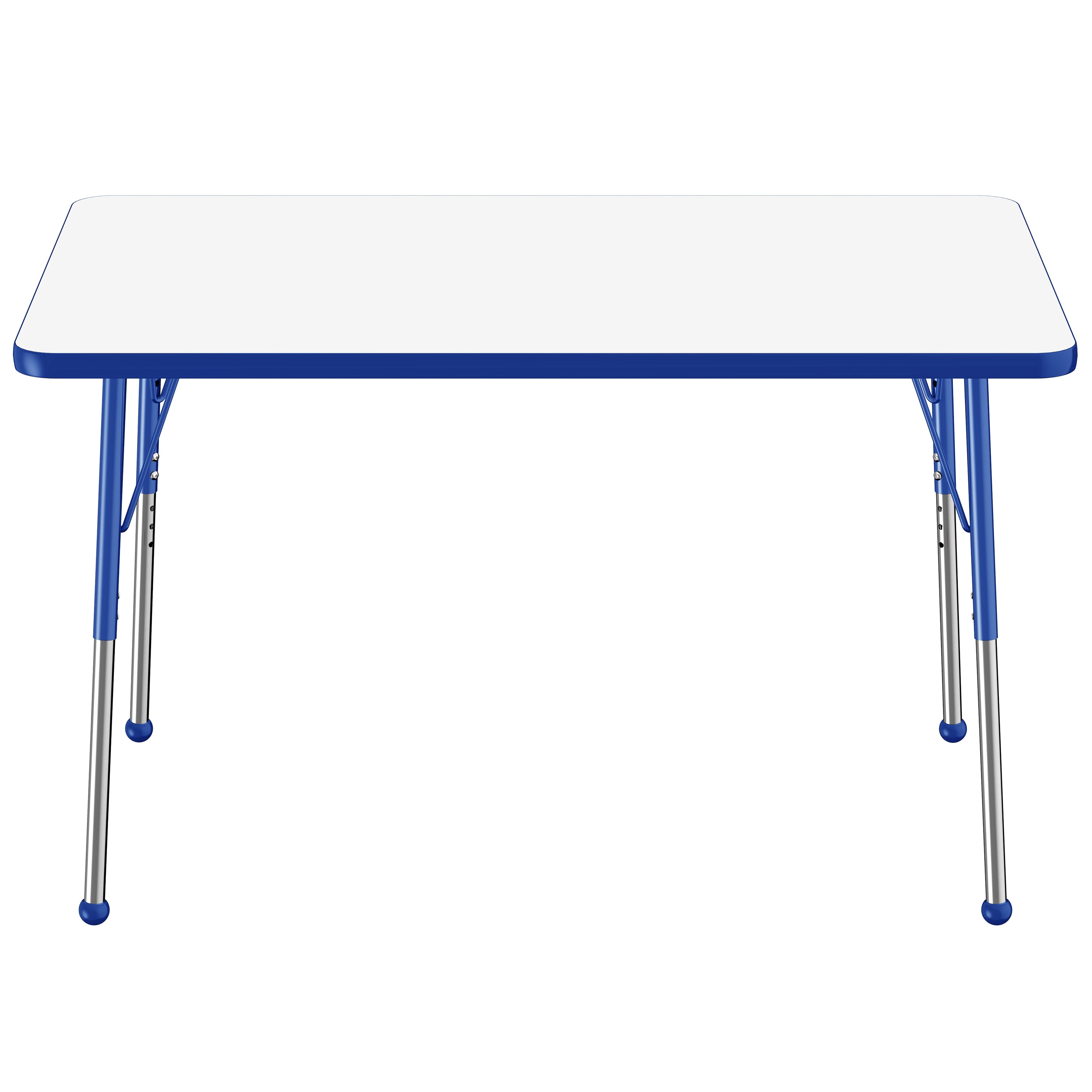 30" x 48" Rectangle Dry-Erase Activity Table with Adjustable Standard Ball Glide Legs - Whiteboard/Blue