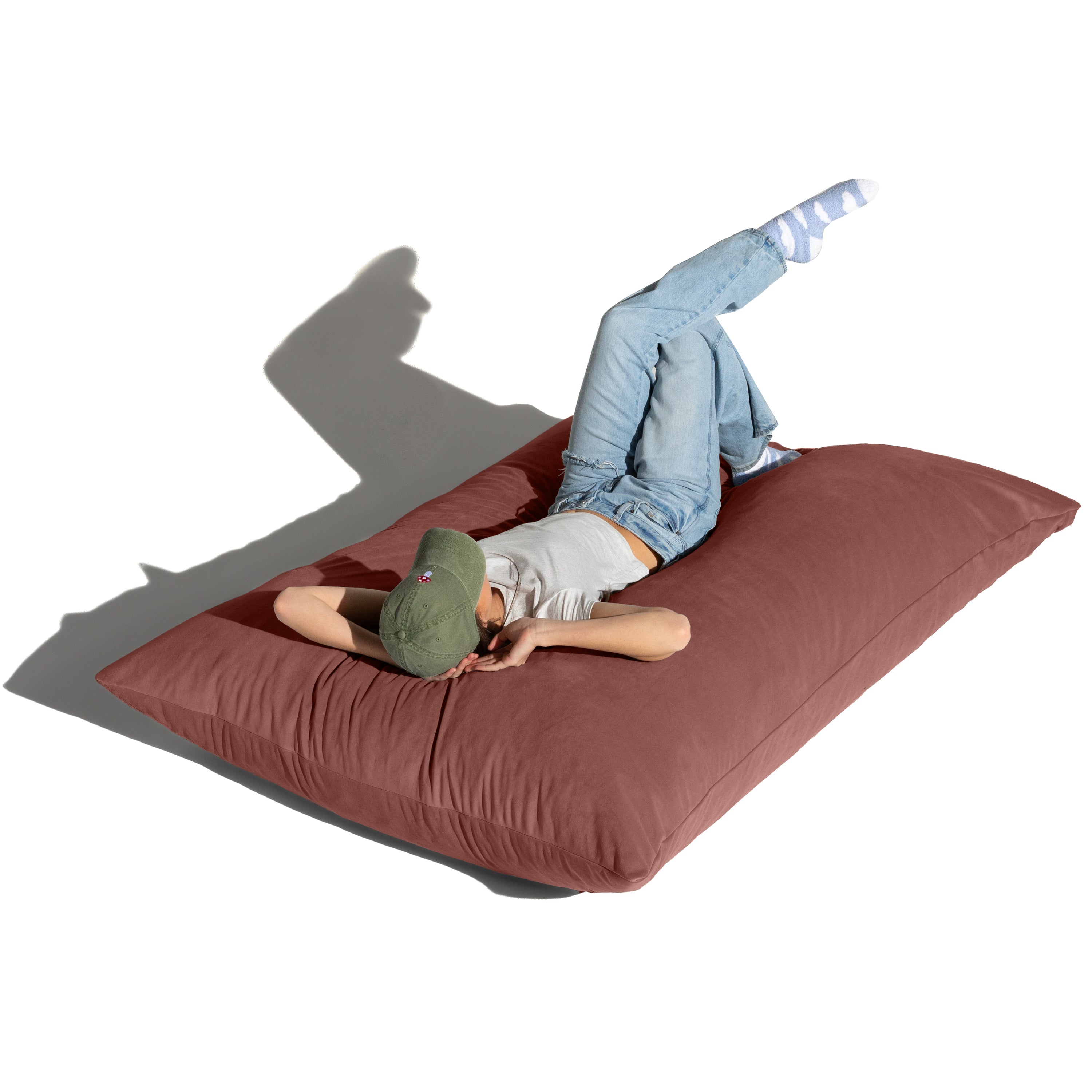 Jaxx Pillow Saxx 5.5-Foot Décor Bean Bag Giant Floor Pillow Lounge, Lush Velvet Mauve