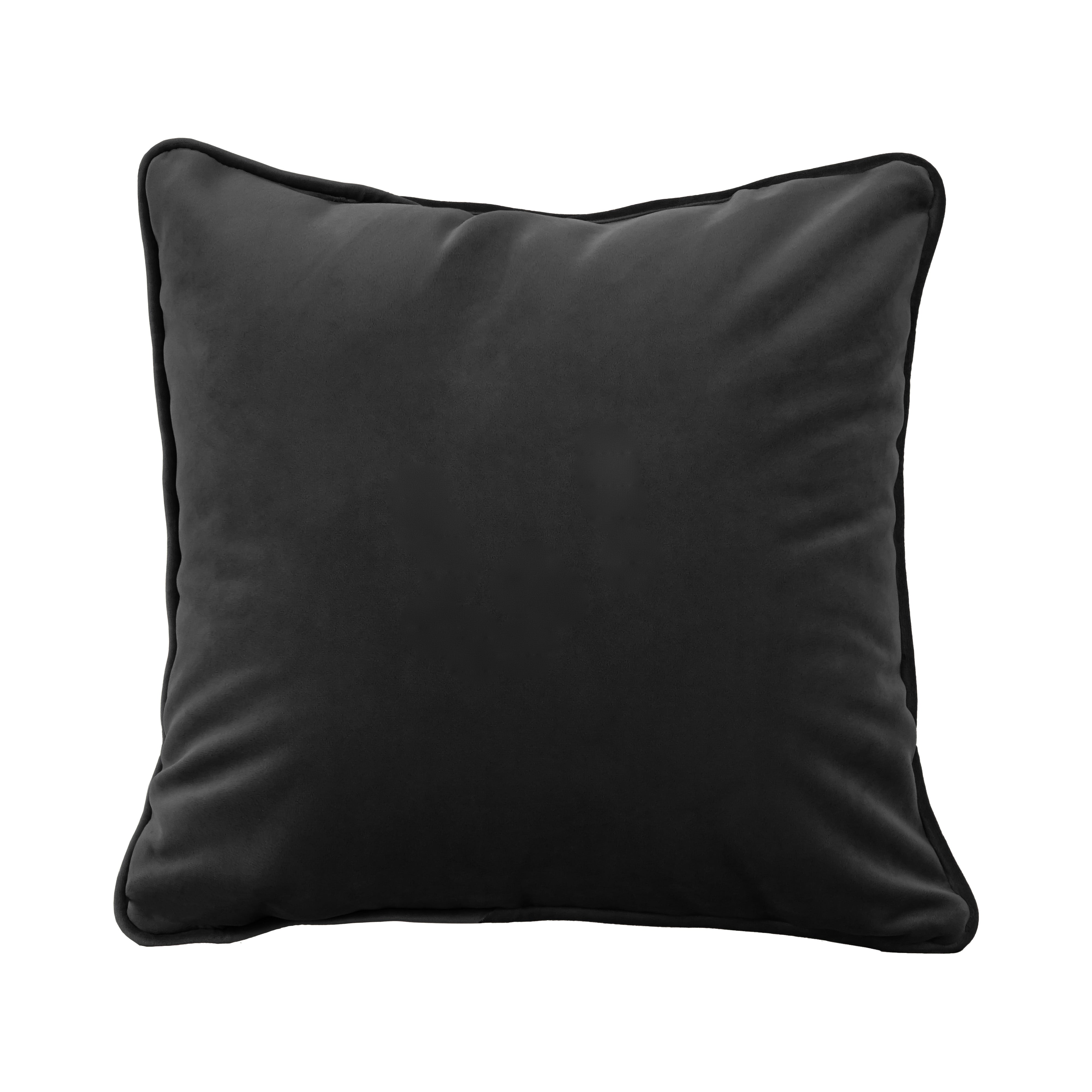 15" x 15" Square Microfiber and Faux Leather Pillow with Piping, 2-Piece - Onyx