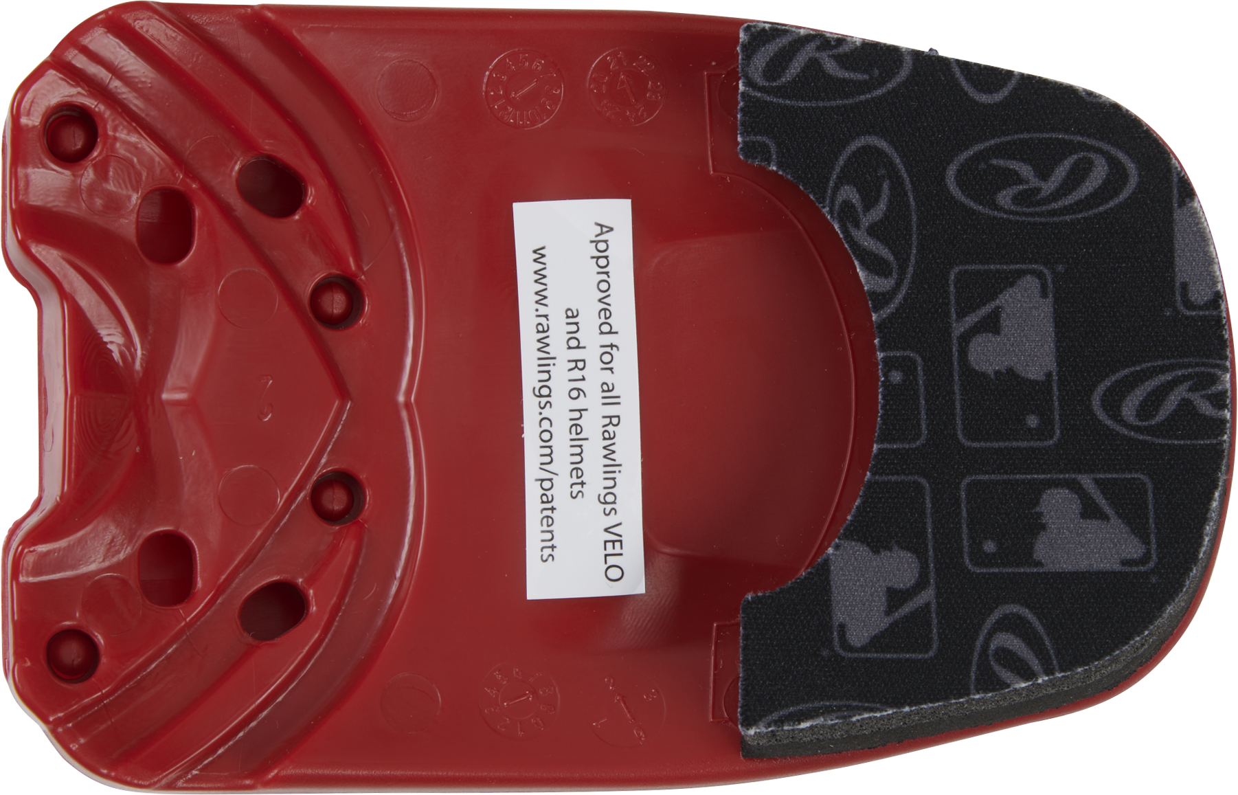 Rawlings Reversible Extension For R16 Batting Helmet - Right Handed Batter/Left Handed Batter - Scarlet