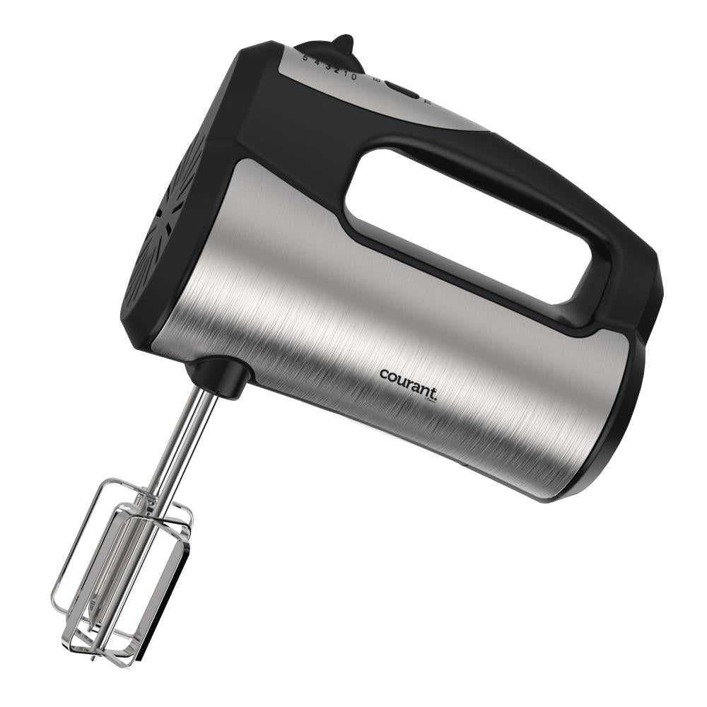 Courant Courant 250W 5-Speed Hand Mixer with Storage Stand for Mixer, Beaters and Hooks - Stainless Steel