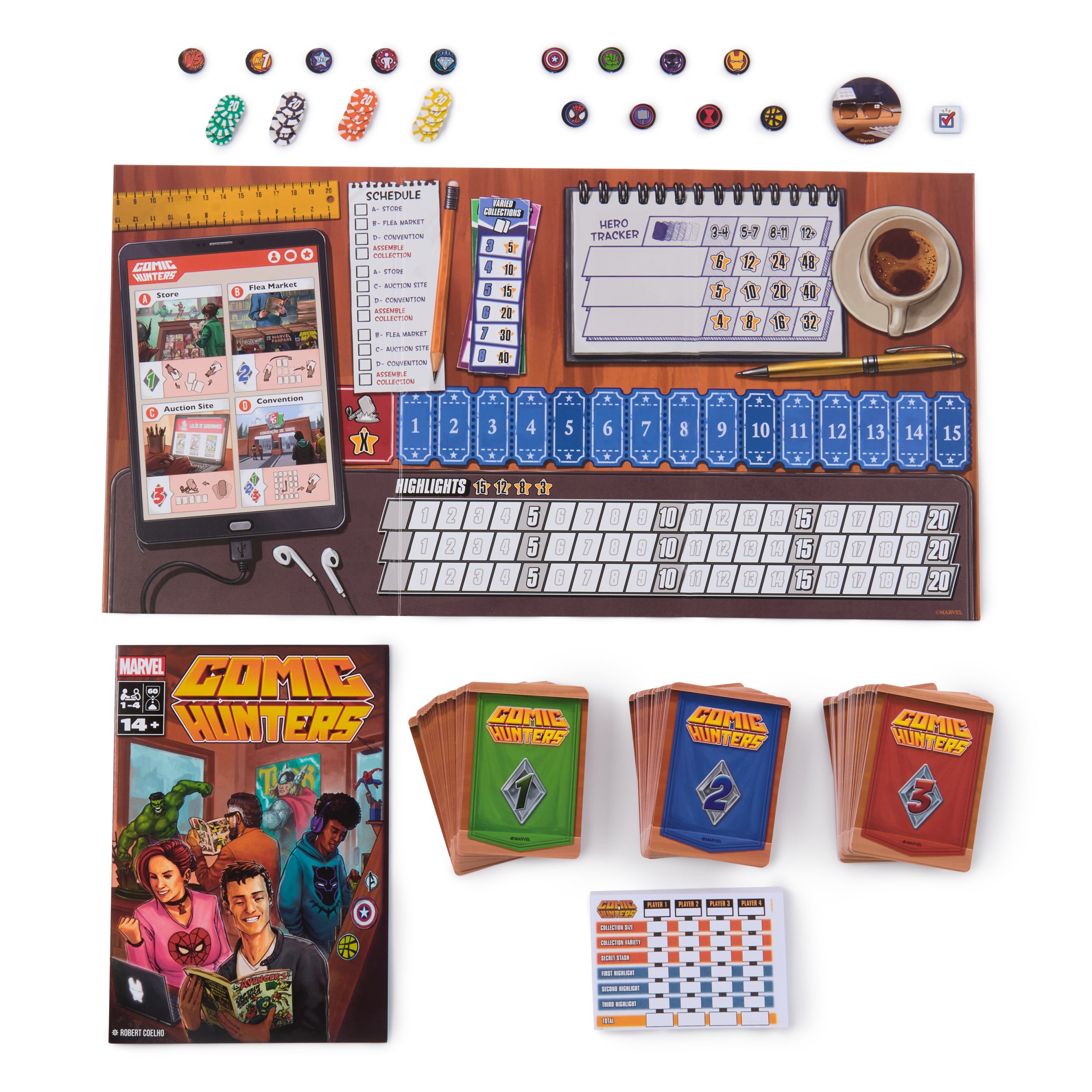 Spin Master Games, Marvel Comic Hunters, Comic Collecting Strategy Card Game for Fans of Marvel Rivals & Action Movies, 1-4 Players, for Ages 14 & Up
