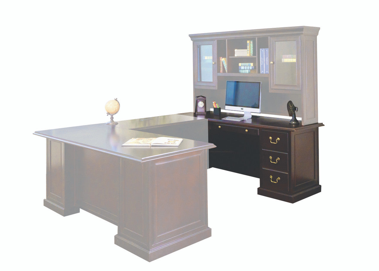 OfficeSource Rowland 72" Return Credenza - Mahogany
