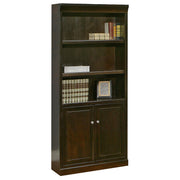 OfficeSource Markle Bookcase with Doors - 72''H X 30''W - Rich Espresso