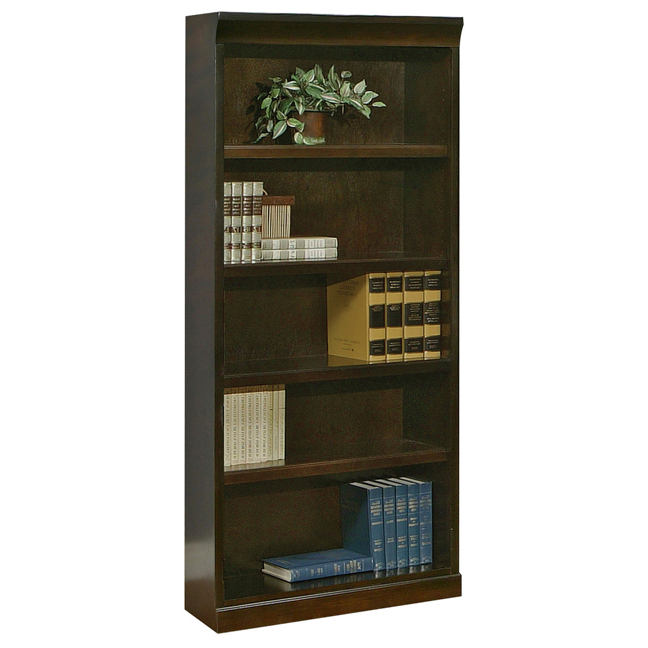OfficeSource Markle Open Bookcase - 72''H X 30''W - Rich Espresso