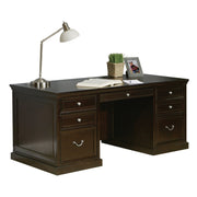 OfficeSource Markle 68"W Double Pedestal Desk - Rich Espresso