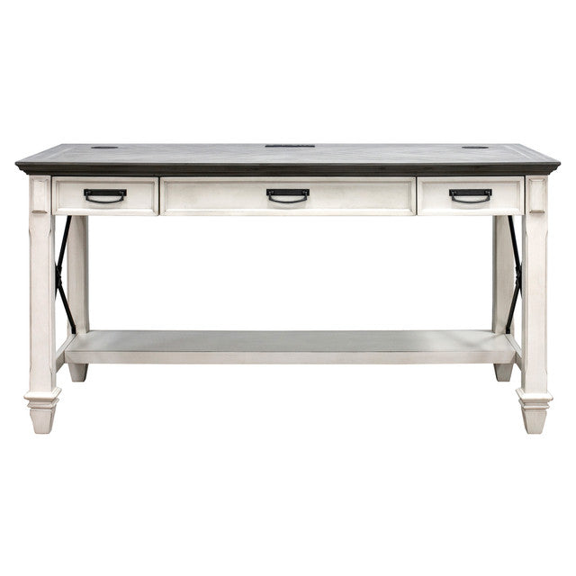 OfficeSource Refined 60"W Writing Desk - Vintage Linen with Dry Gray Tops